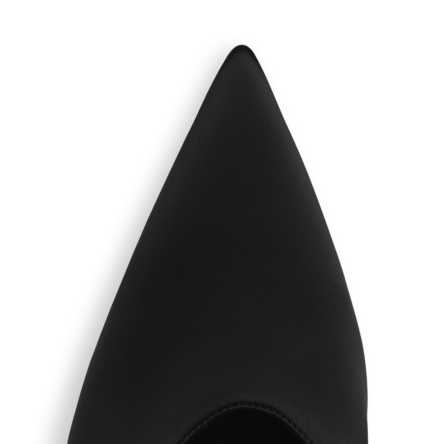 Satin Black Cube Wedge Mules