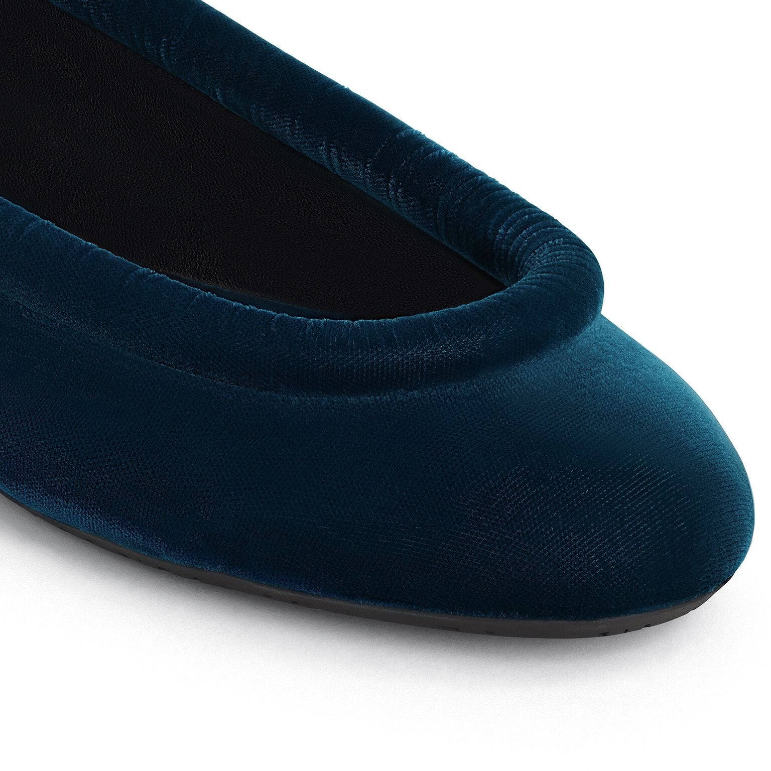 Peacock Blue Velvet Square Toe Flats