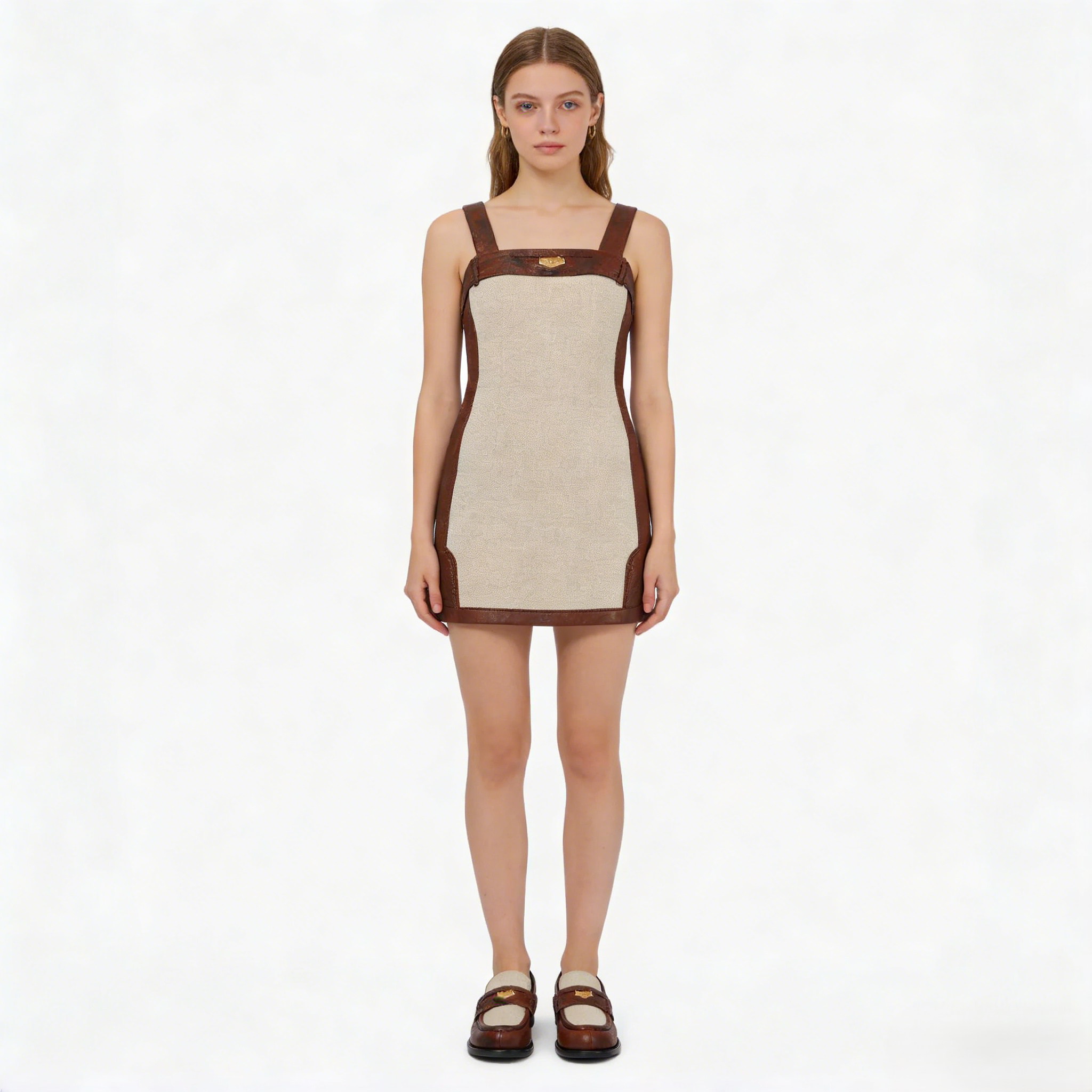 Canvas and Leather Trimmed Loafers