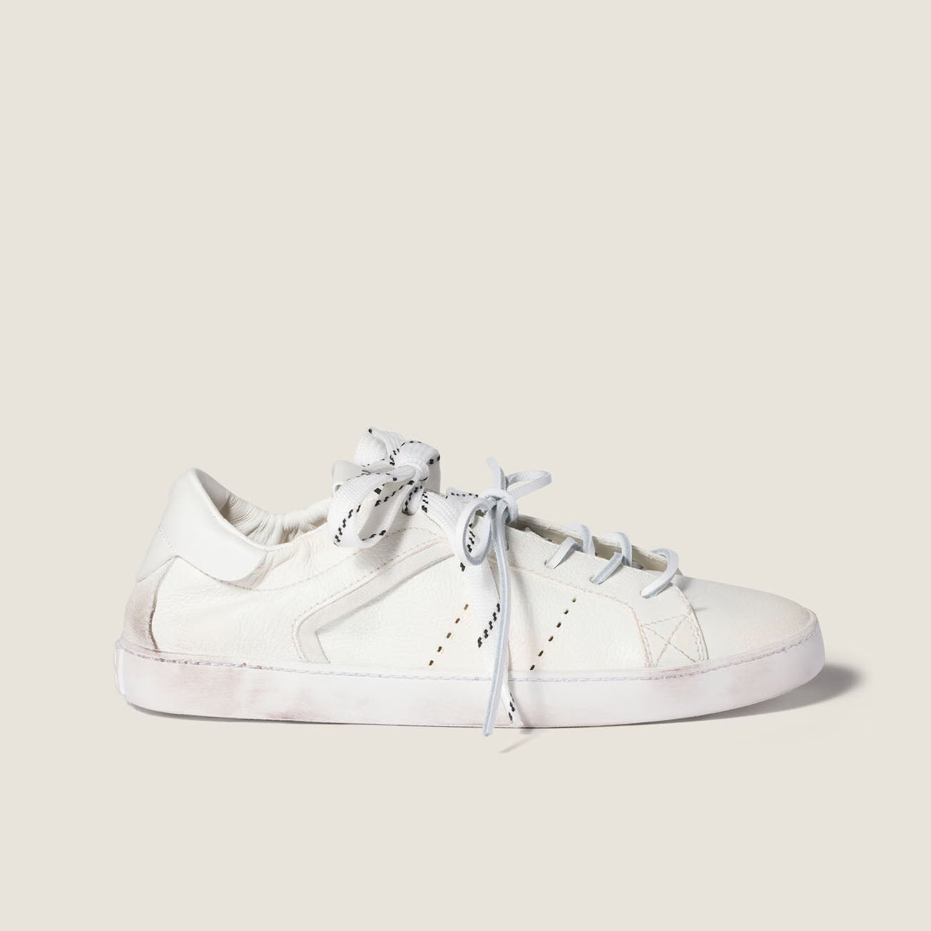 Art Deco Leather High-Top Sneakers