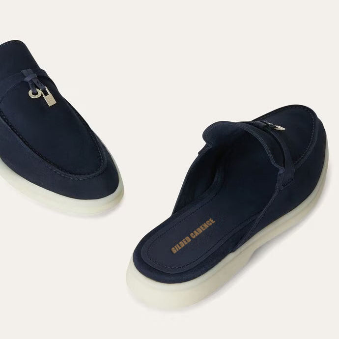 Women's Argo Blue Suede Babouche Loafers