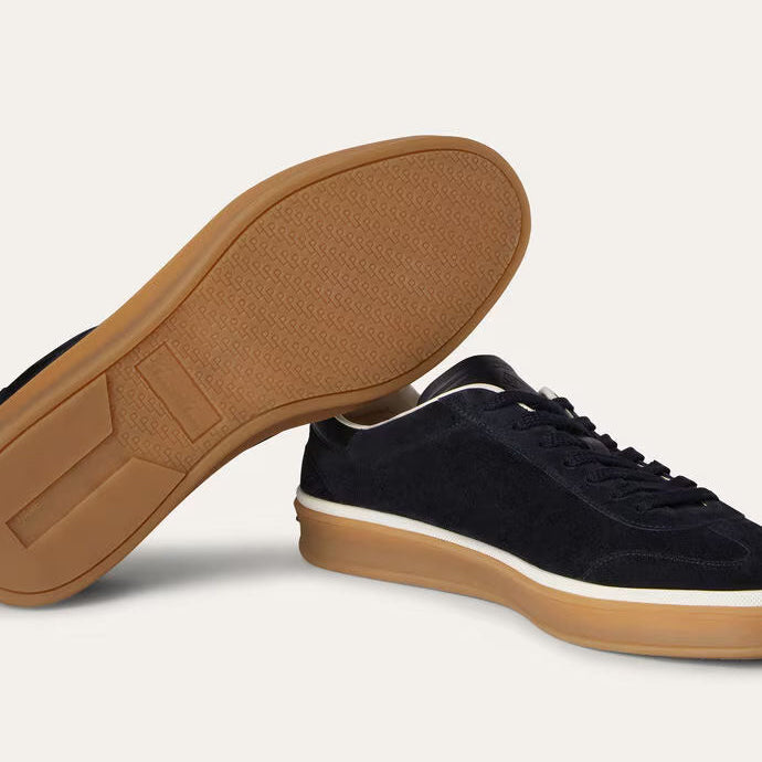 Black Suede Tennis Walk Sneakers