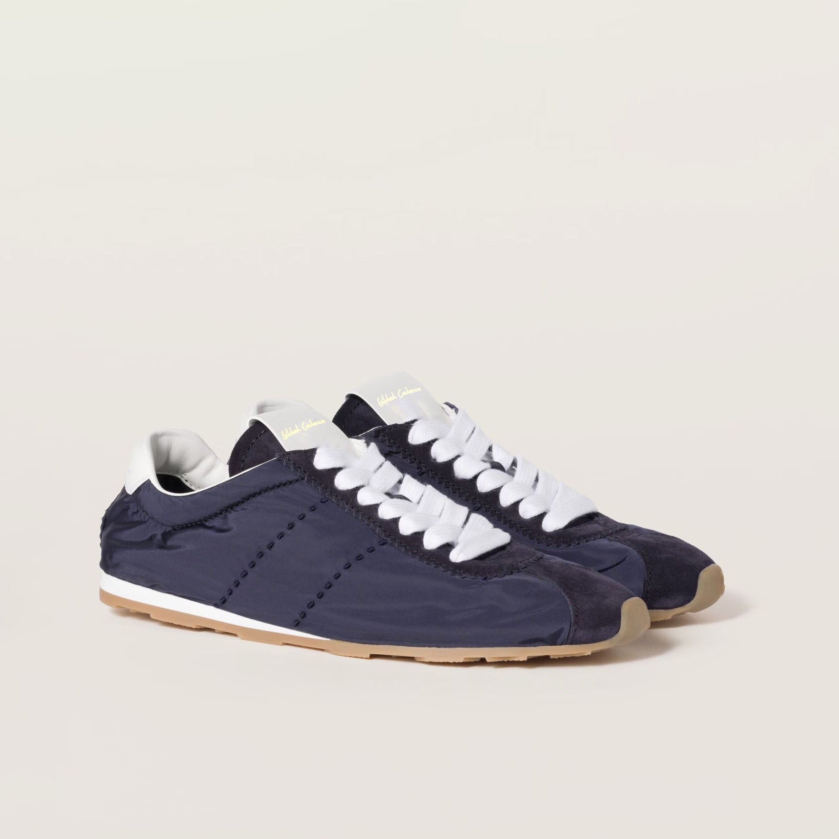 Plume technical fabric and suede sneakers