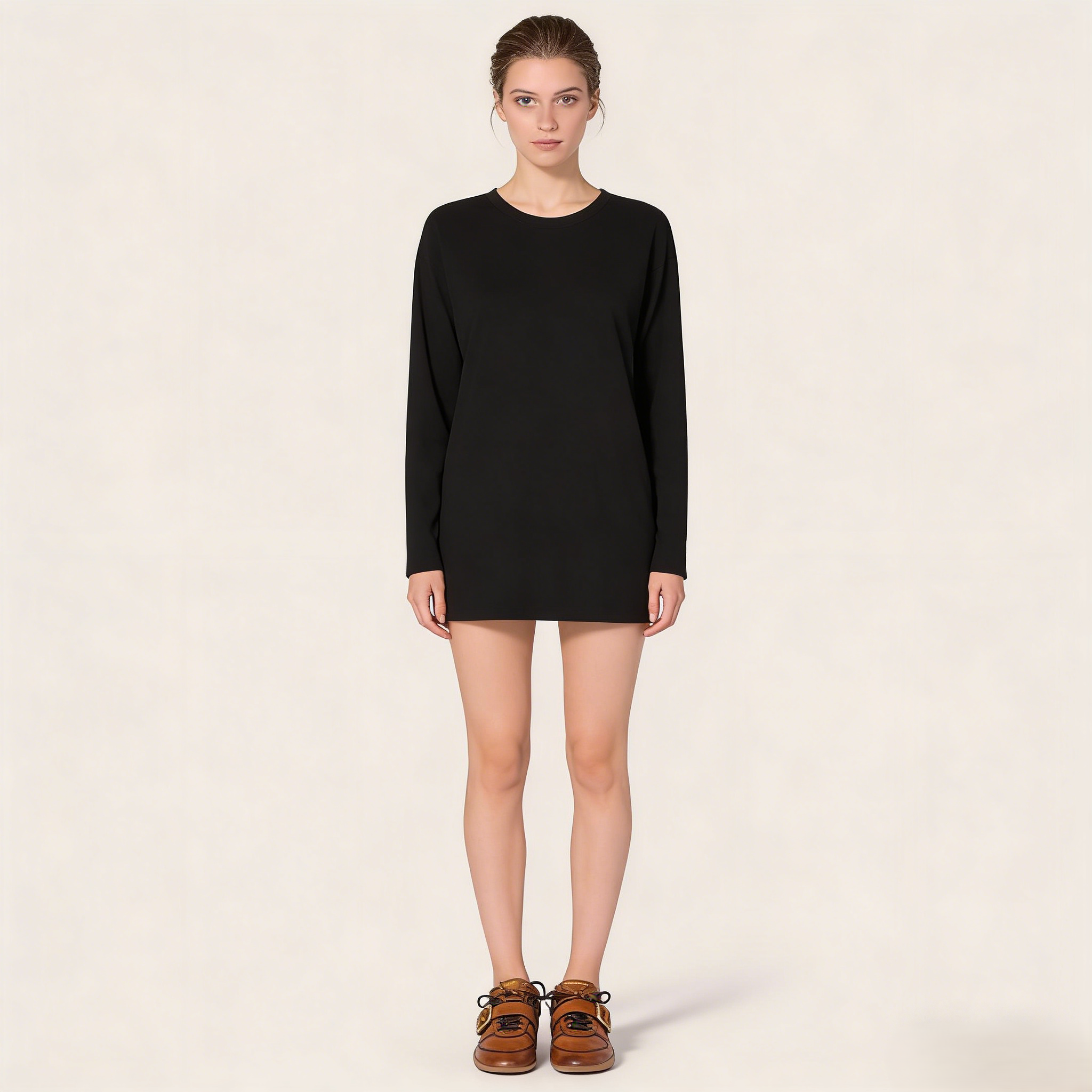 Distressed Leather Buckle Sneakers