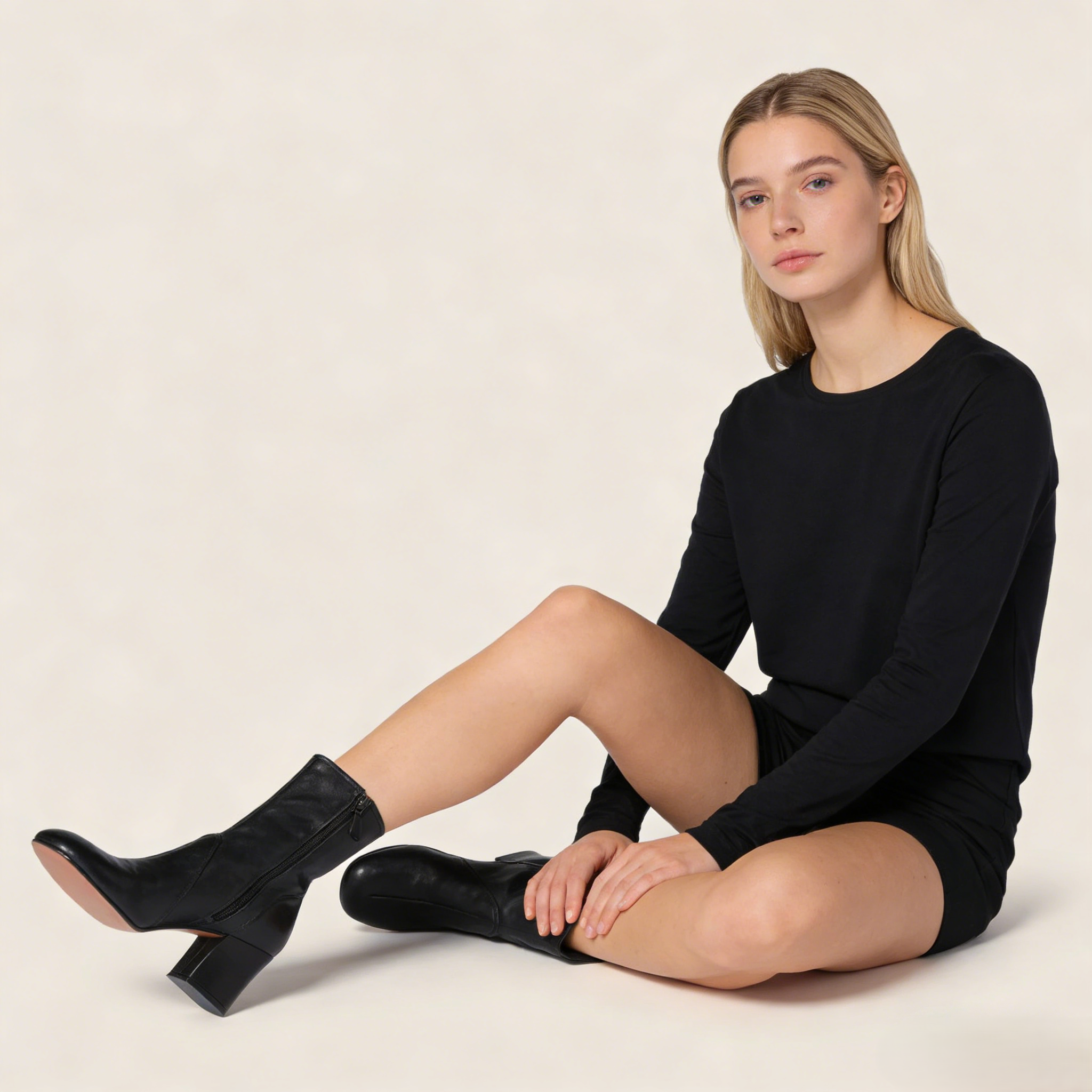 Nappa leather booties