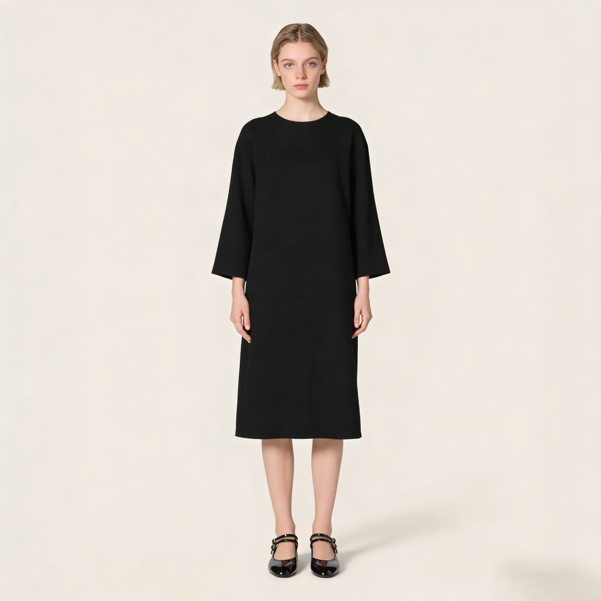 Patent Leather Buckle Slingbacks - Black