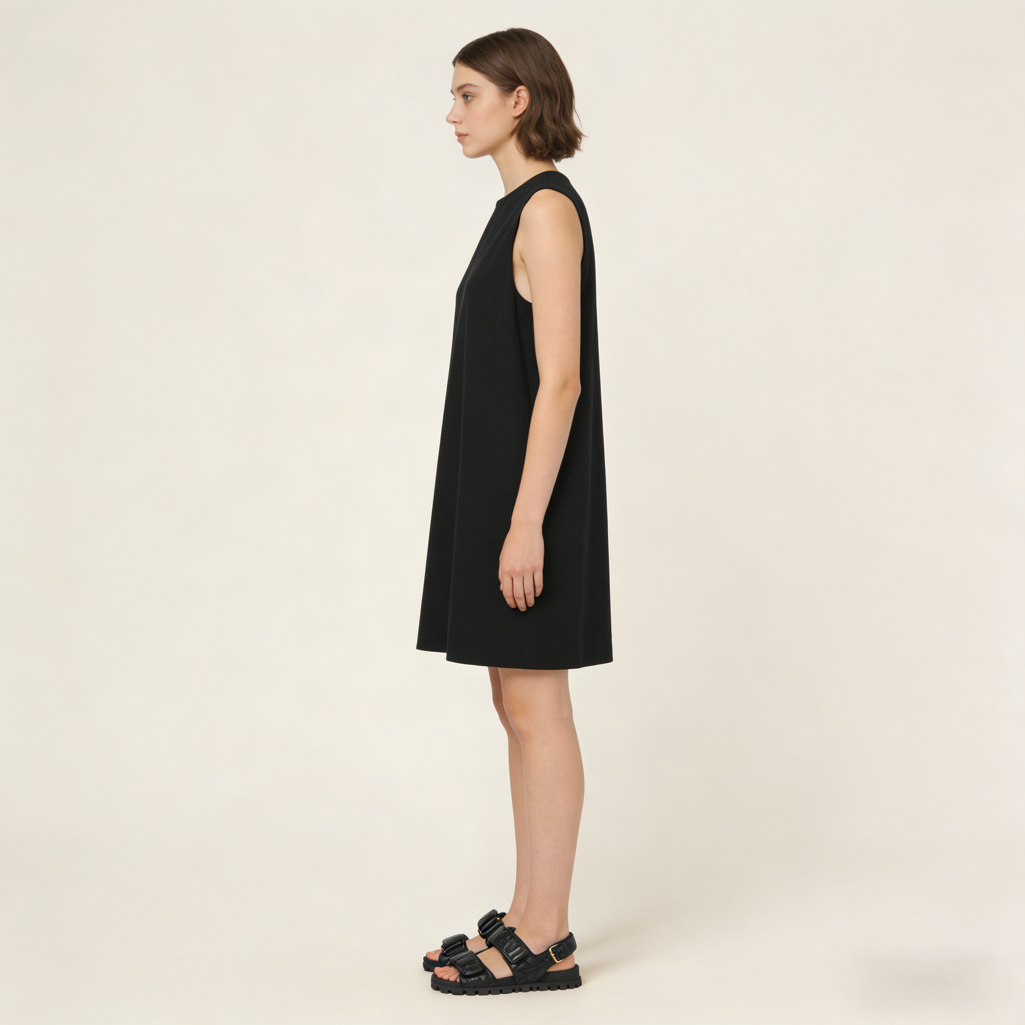 Women's Black Quilted Sporty Sandals