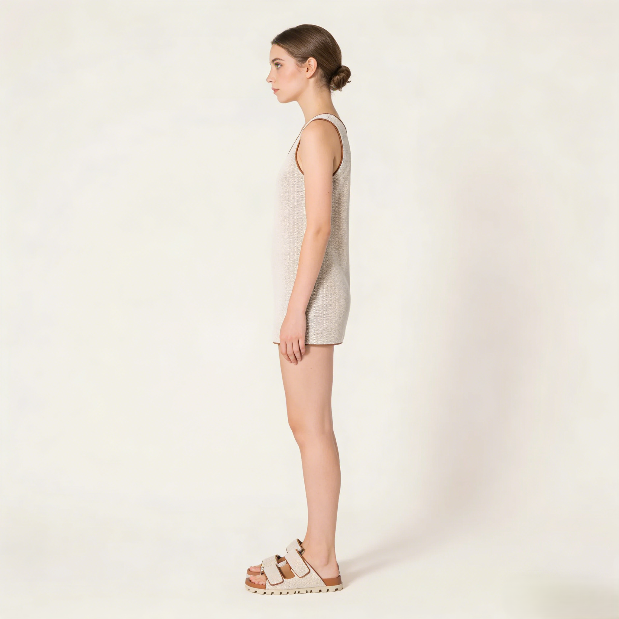 Canvas Double Strap Platform Slides