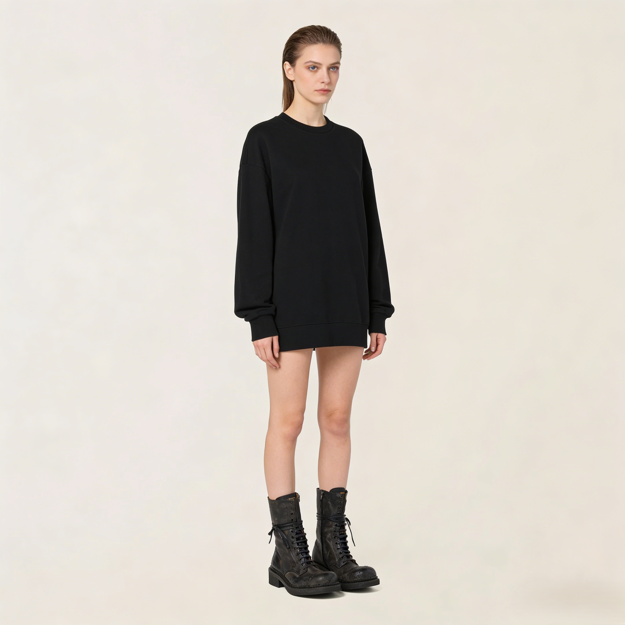 Leather laced booties