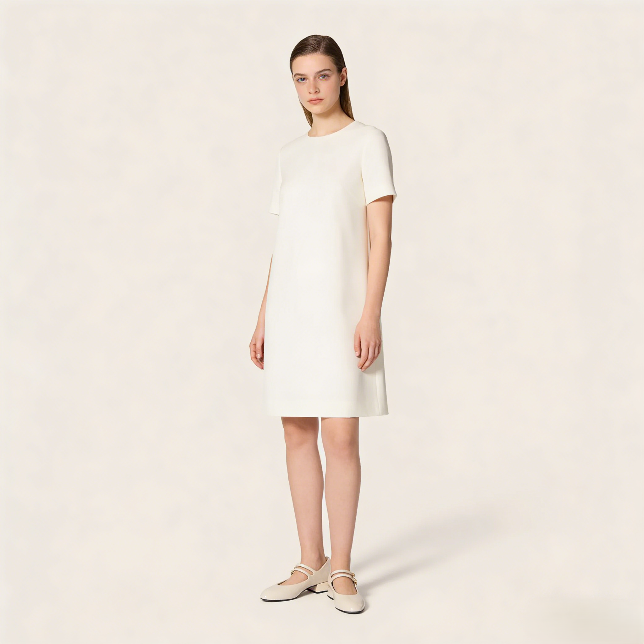 Cream Double Strap Mary Jane Pumps