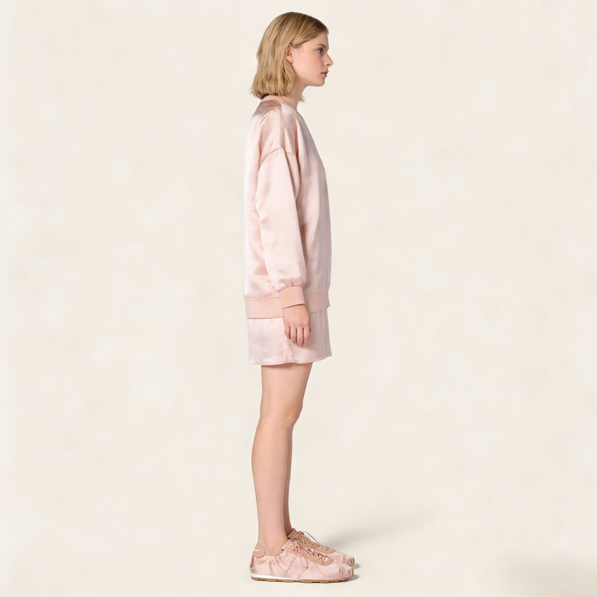 Plume satin sneakers