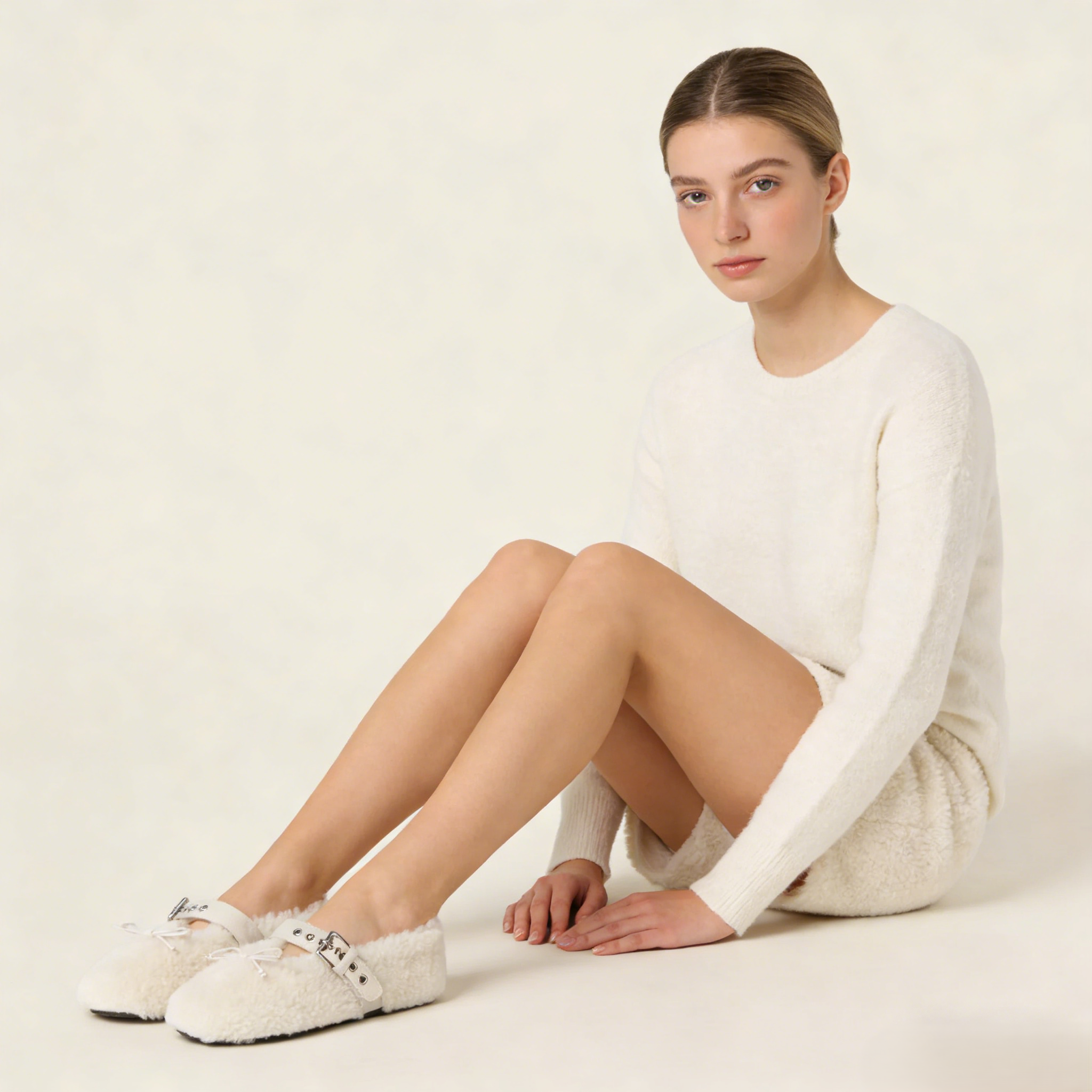 Shearling ballerinas