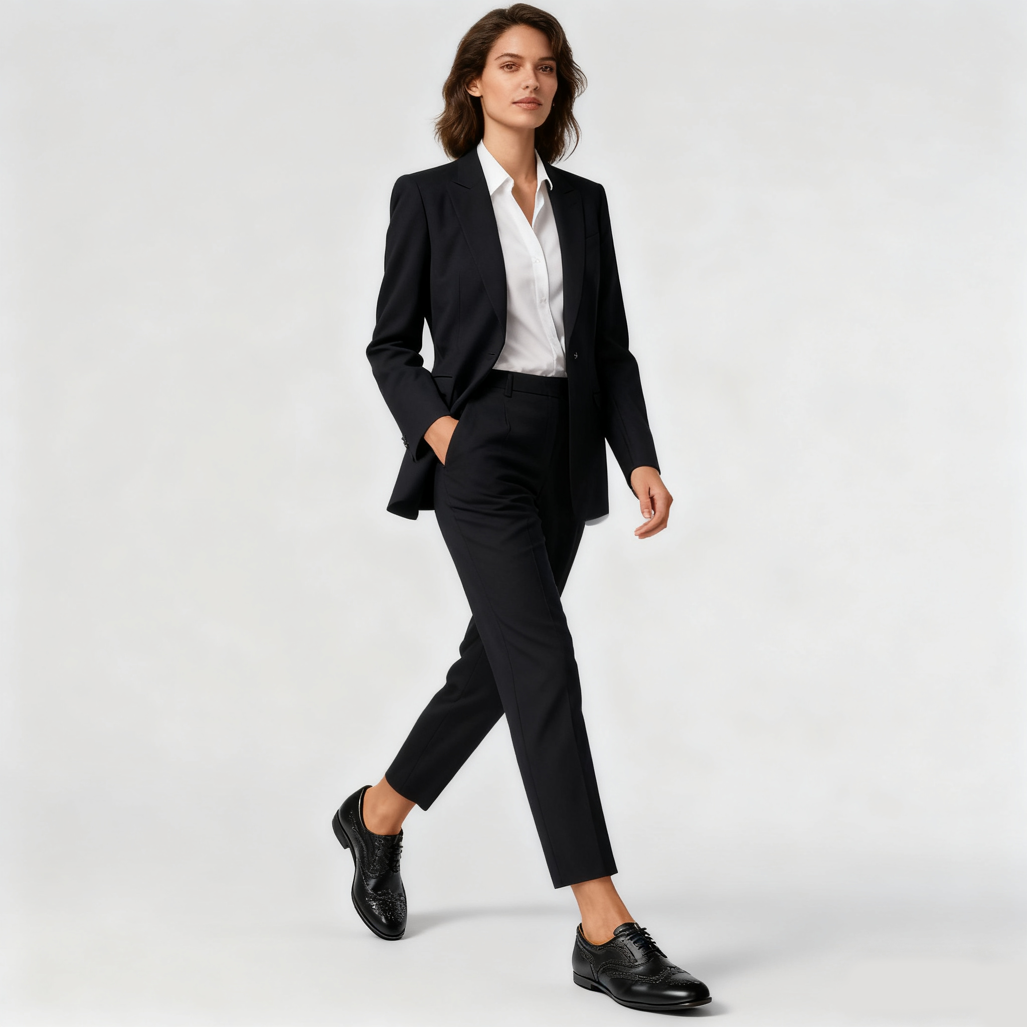 Calf leather brogue shoes