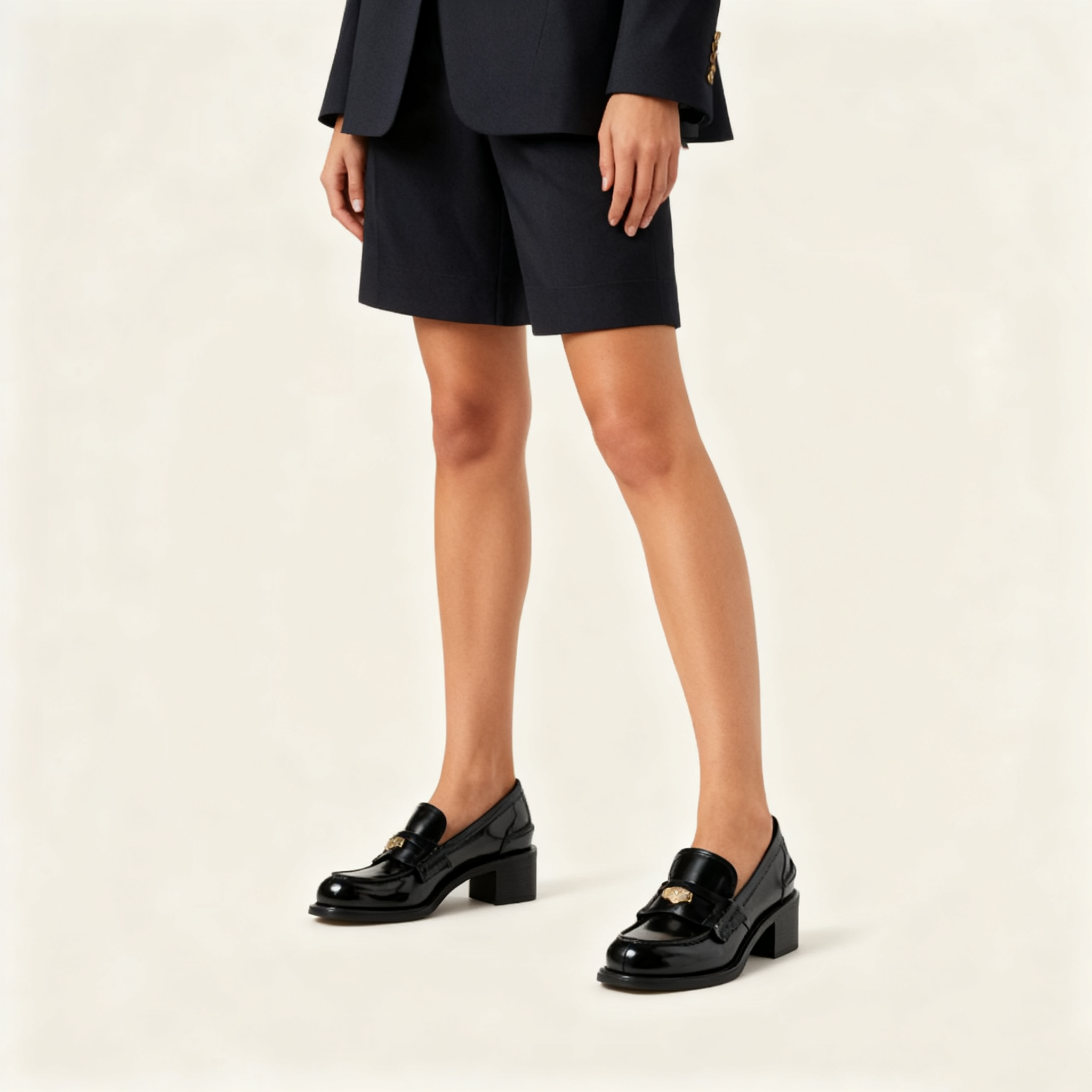 Brushed leather loafers