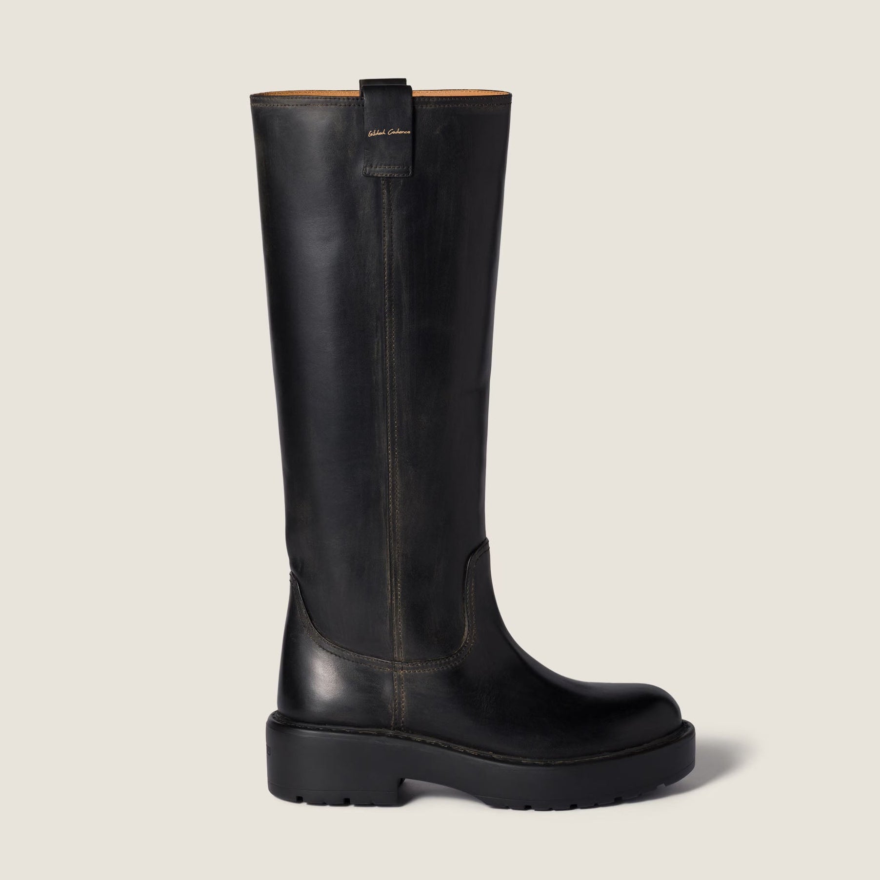 The Vintage Calfskin Knee-High Boot (55mm) - Black