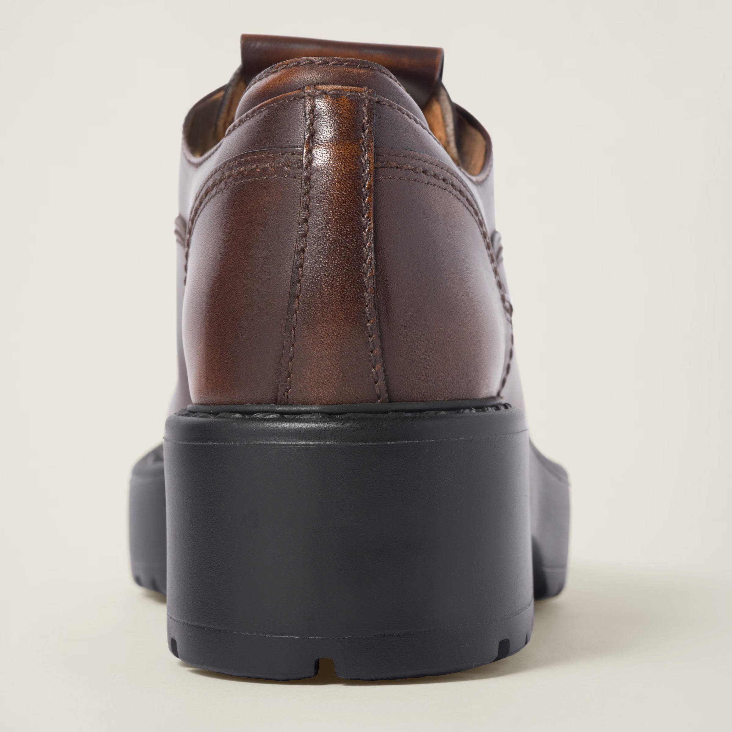 Laced Fume Leather Retro Shoes