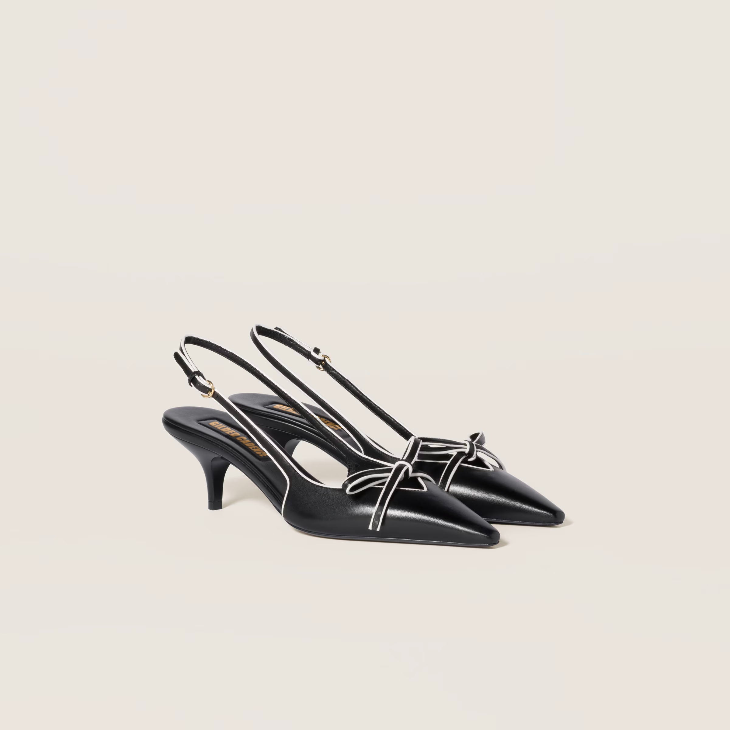 Nappa leather slingback pumps