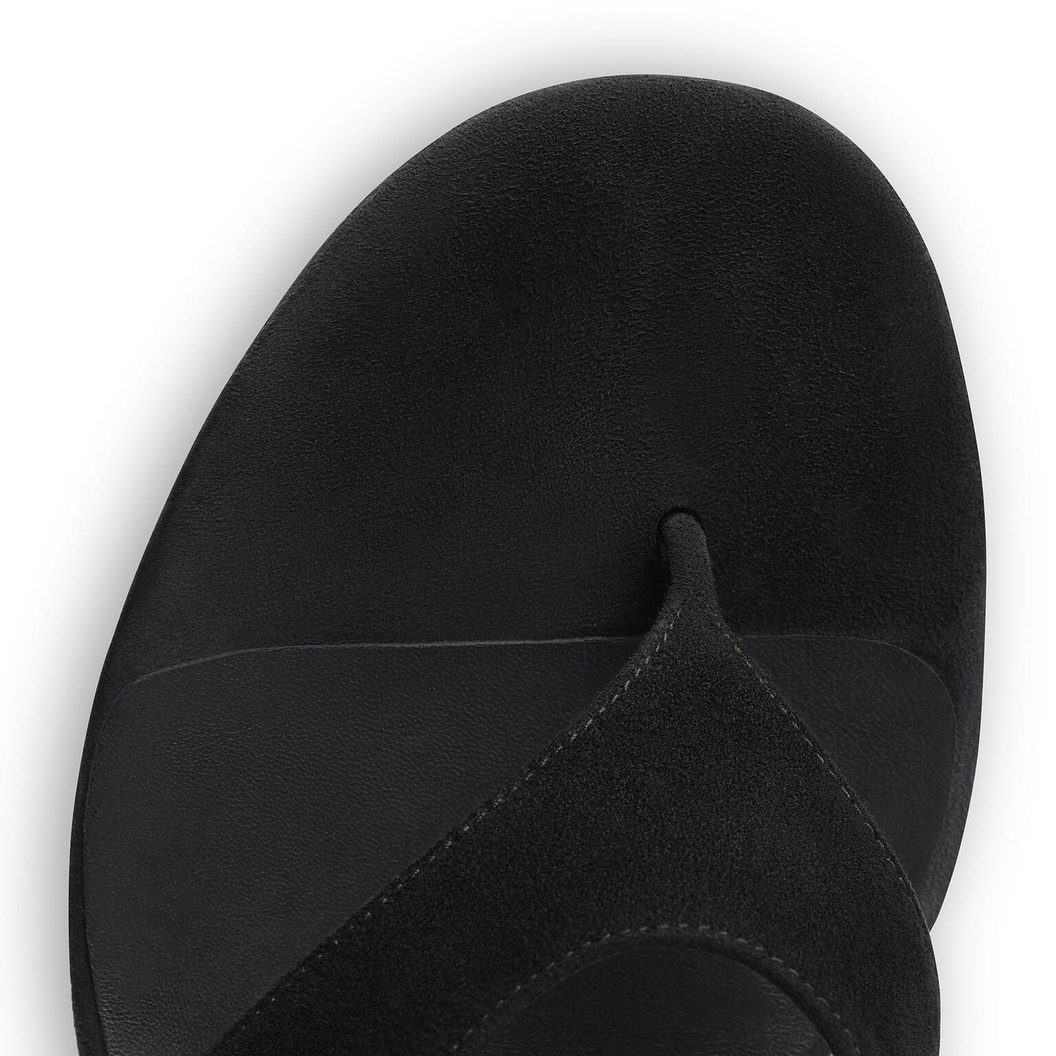 Black Suede Cube Thong Mules