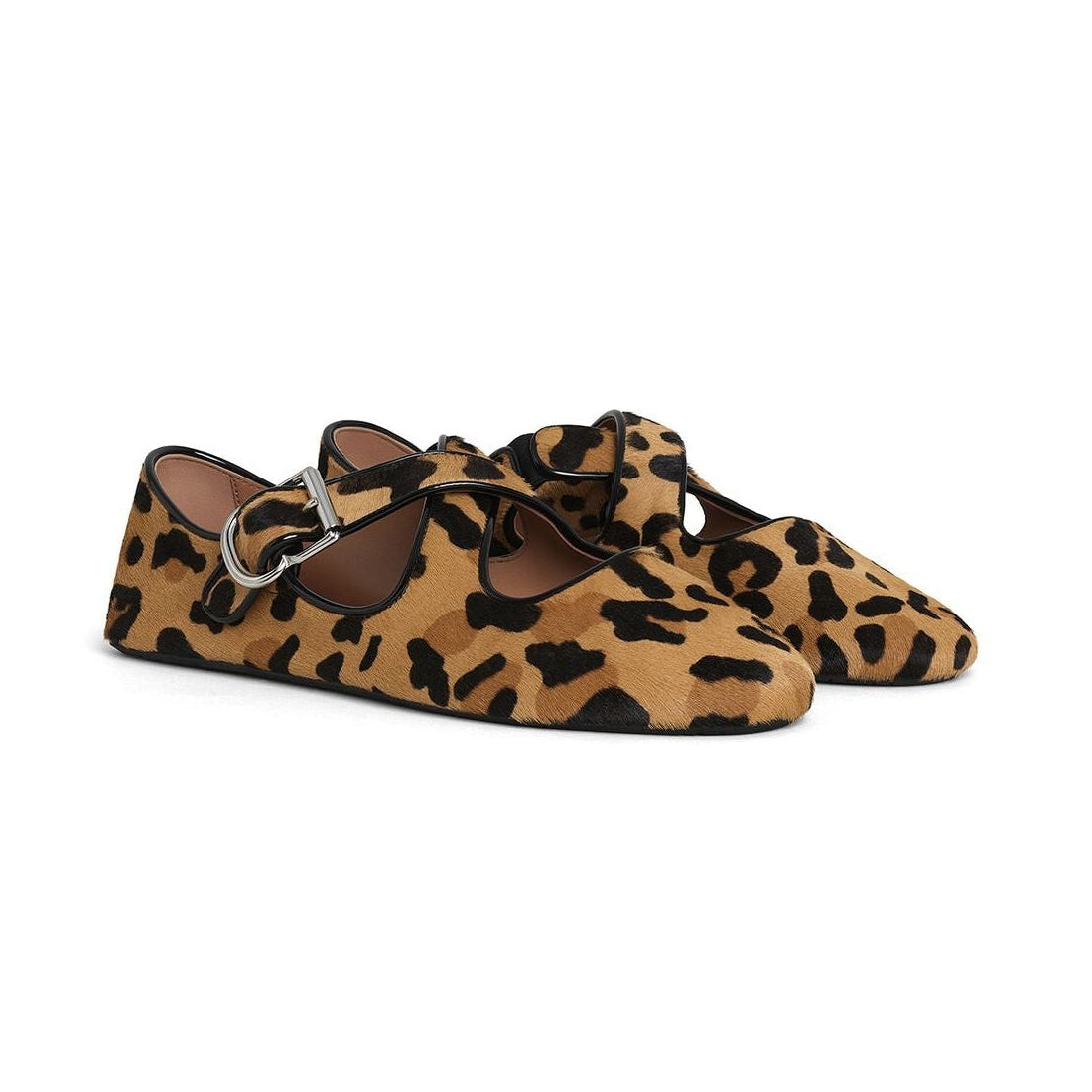 Leopard Print Haircalf Ballet Flats