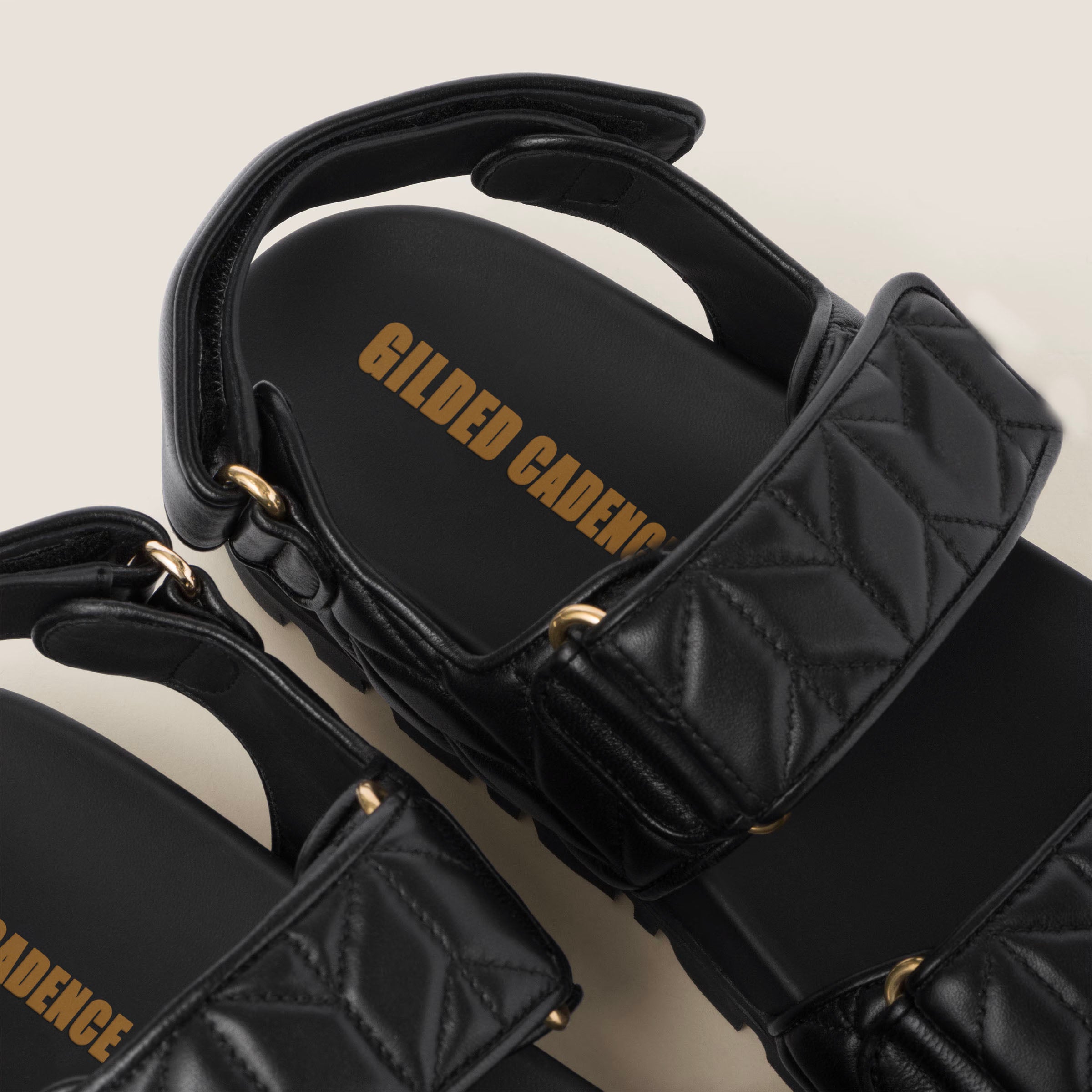 Sporty matelassé nappa leather sandals