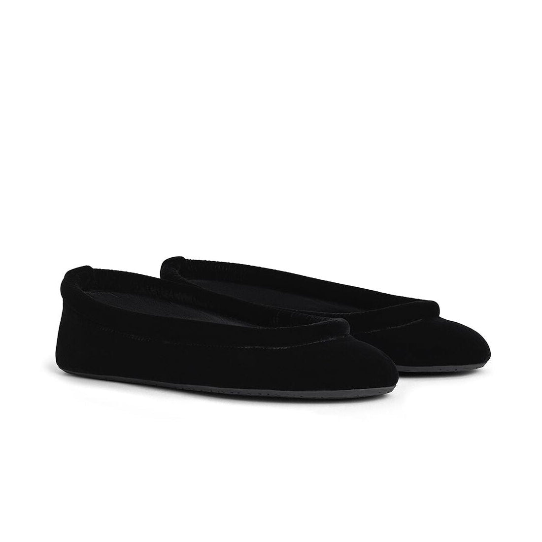 Black Velvet Square Toe Ballet Flats