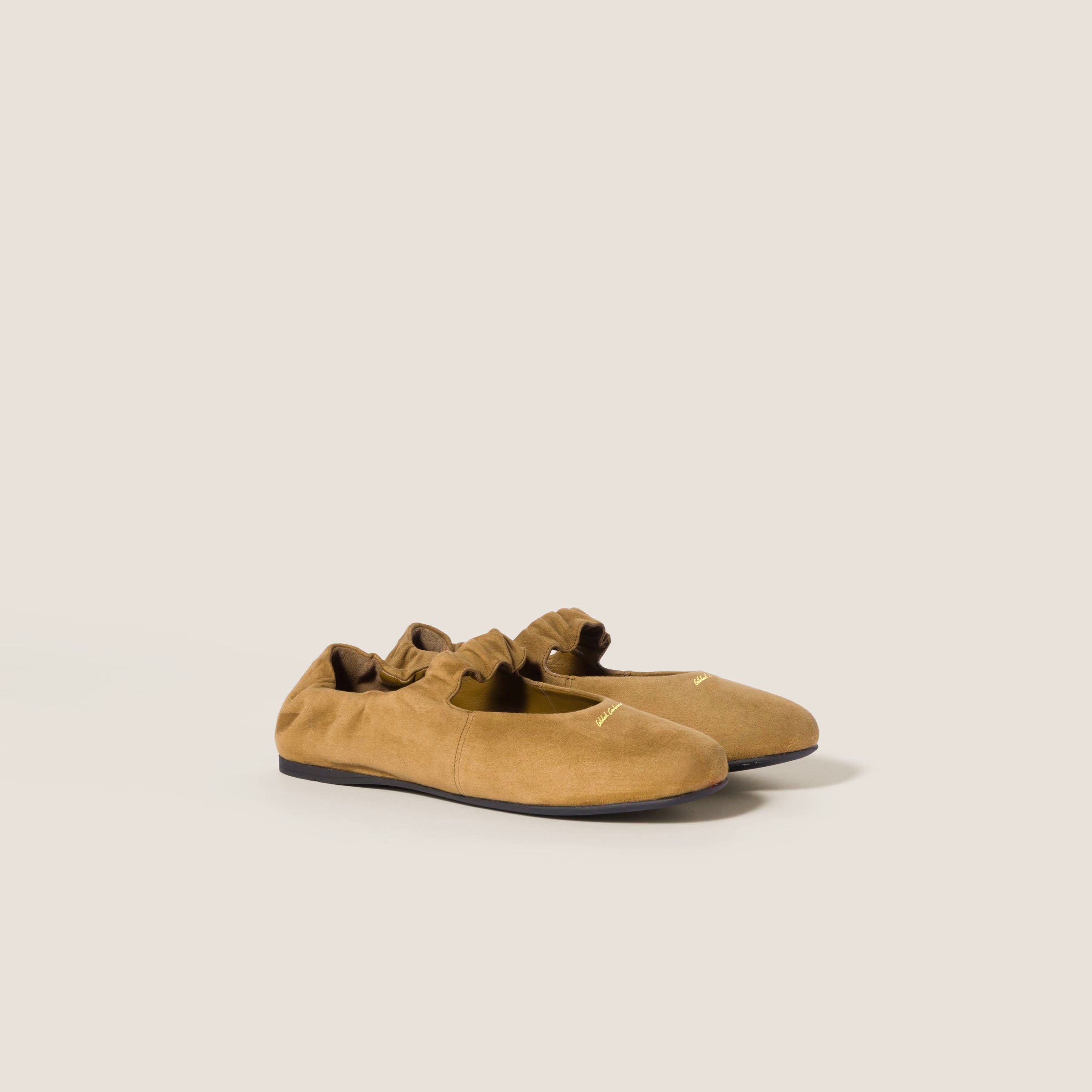 Ruches suede ballerinas