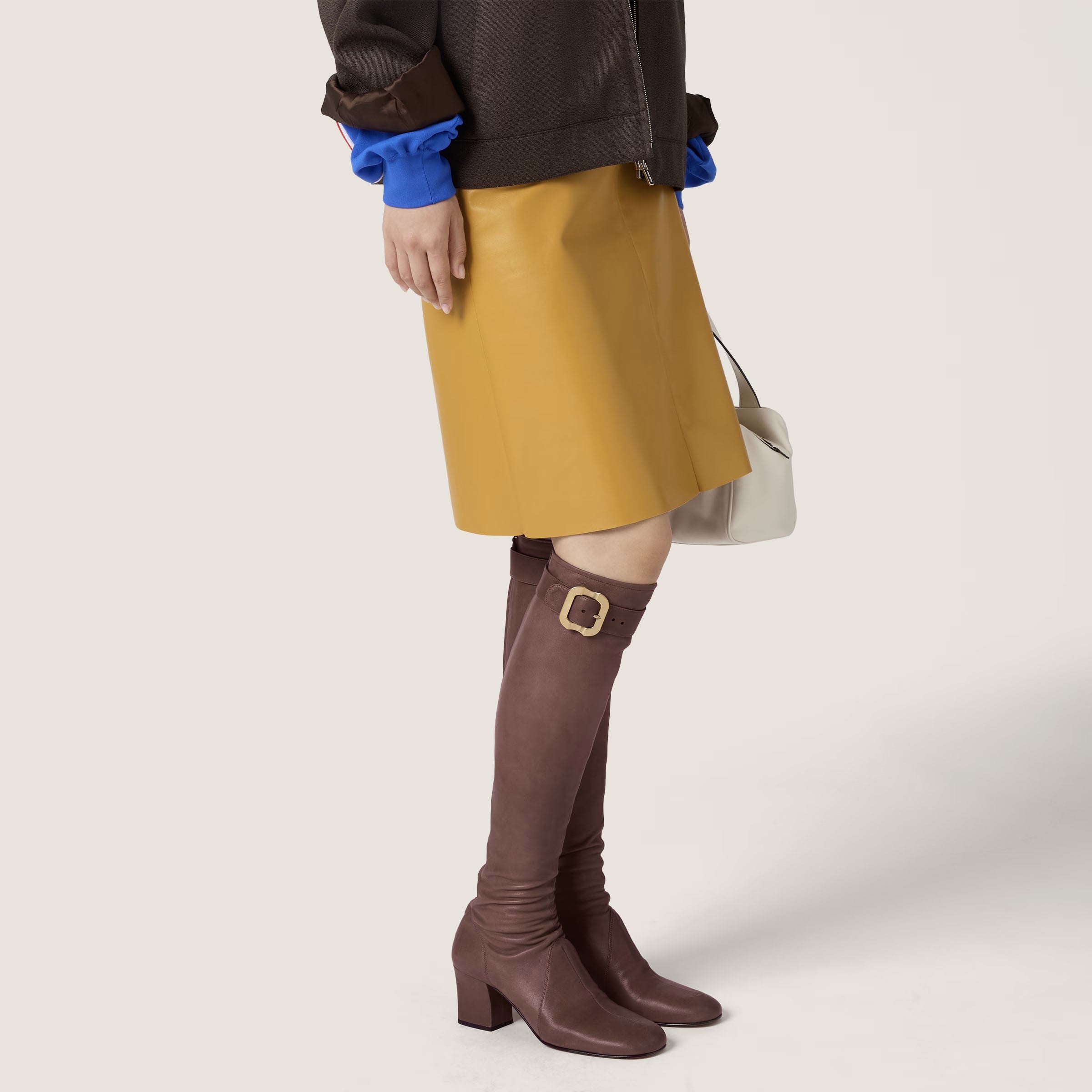 Nappa leather boots with buckle