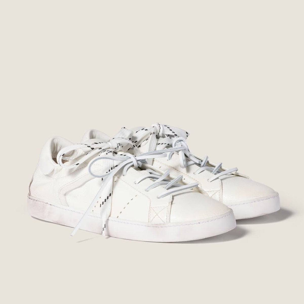 Art Deco Leather High-Top Sneakers