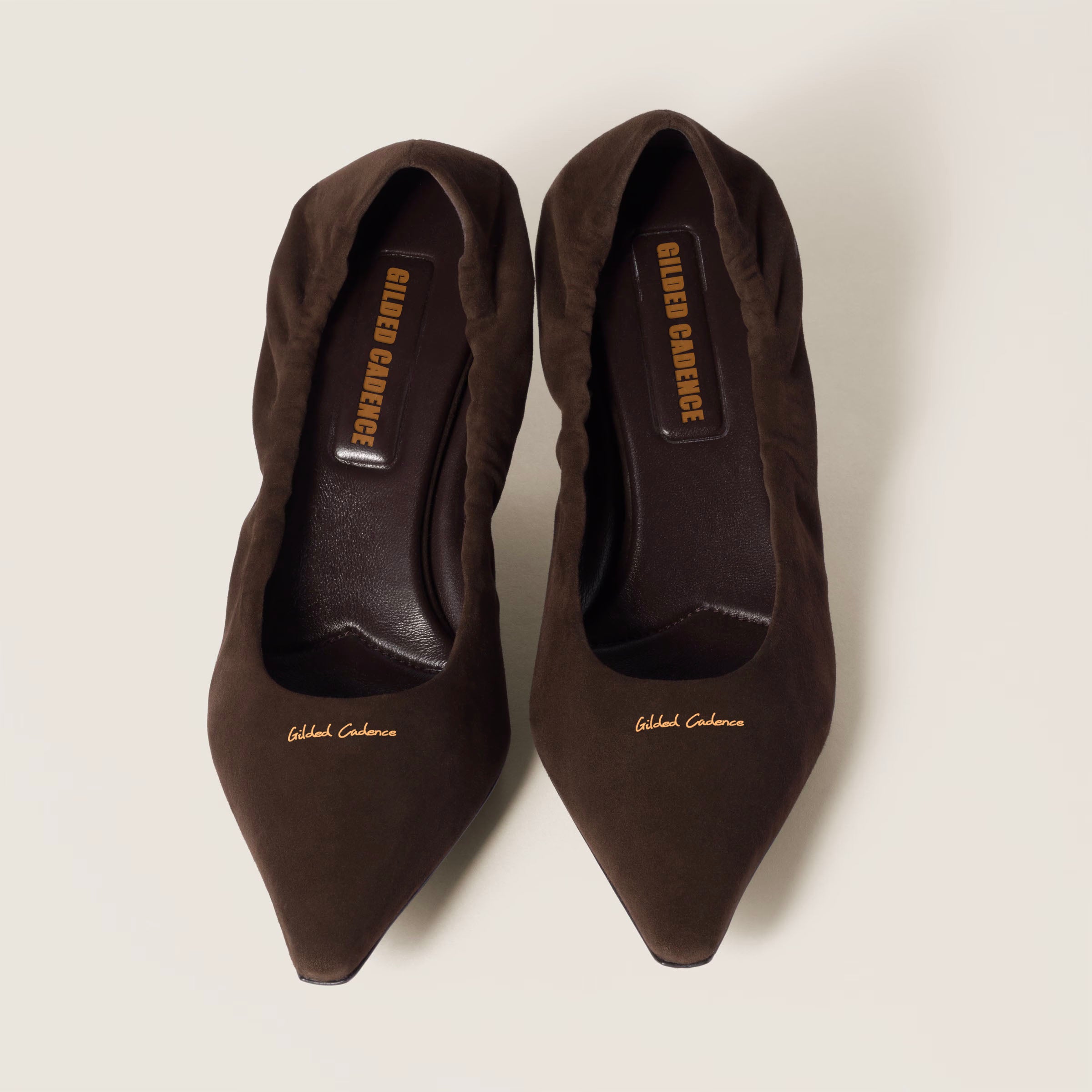 Ruches suede pumps