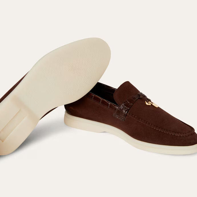 Women's Chocolate Suede Summer Loafers