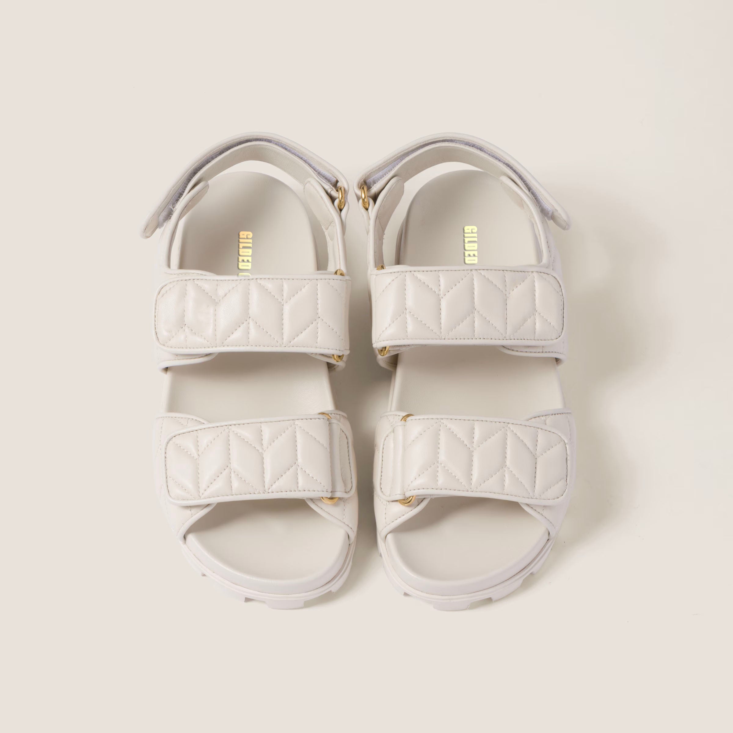 Sporty matelassé nappa leather sandals