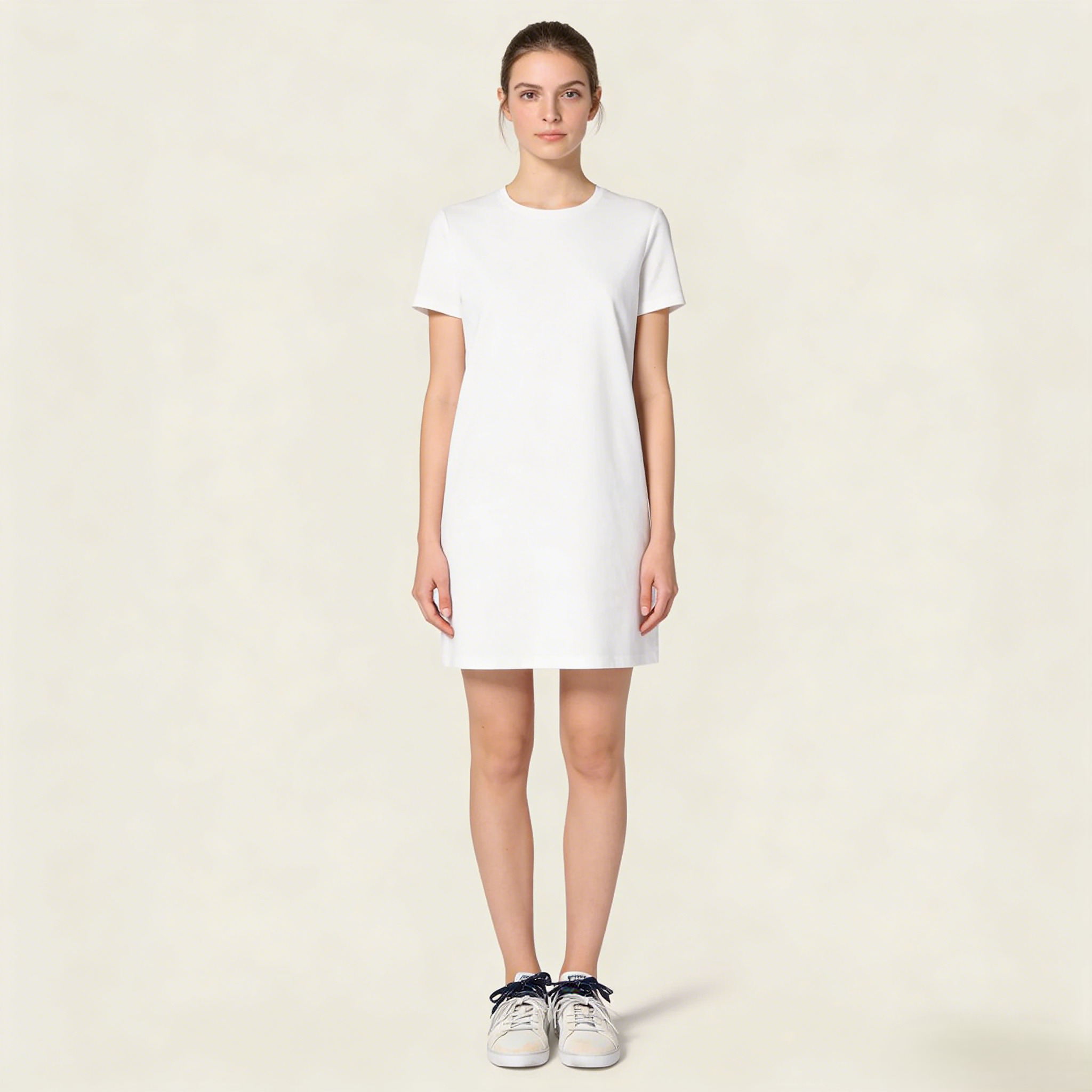 Women's White and Royal Blue Art Deco Sneakers