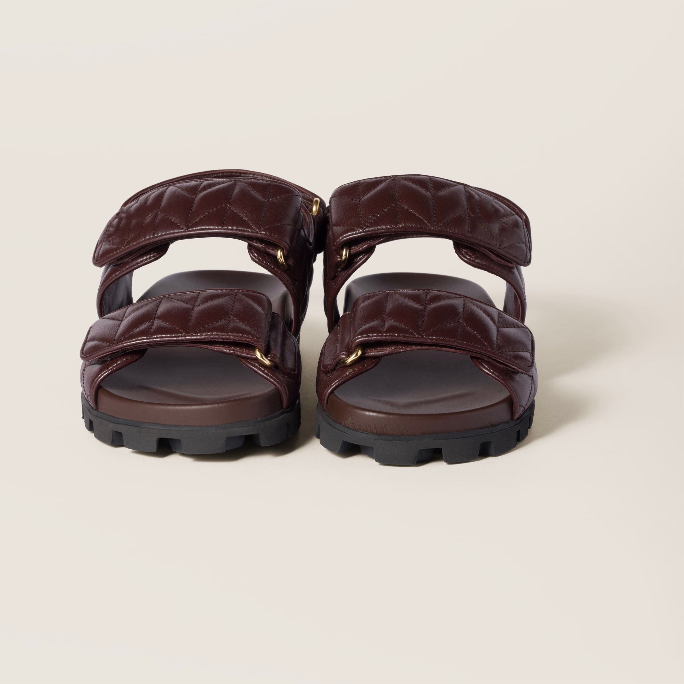 Sporty matelassé nappa leather sandals