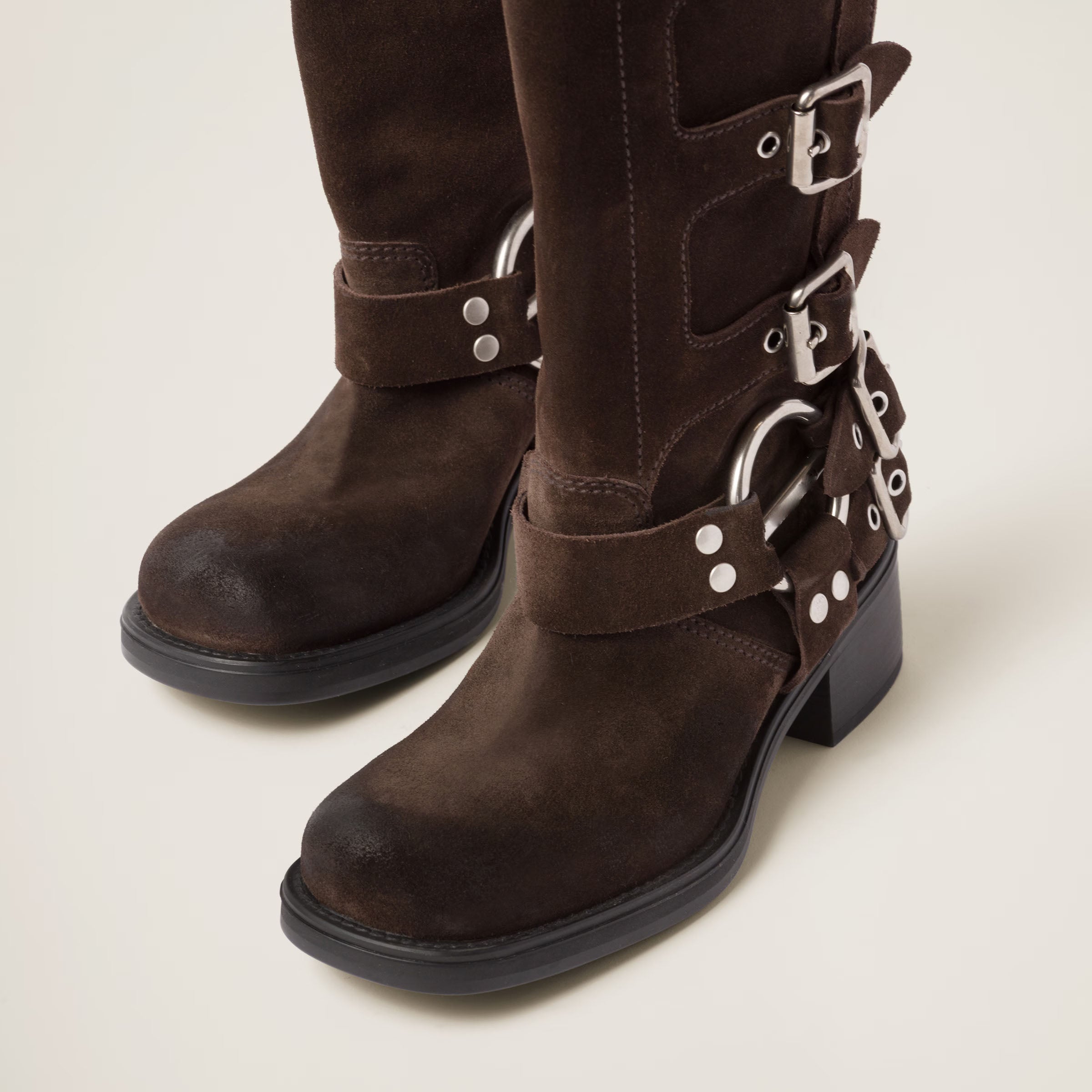Women's Dark Brown Suede Tall Boots