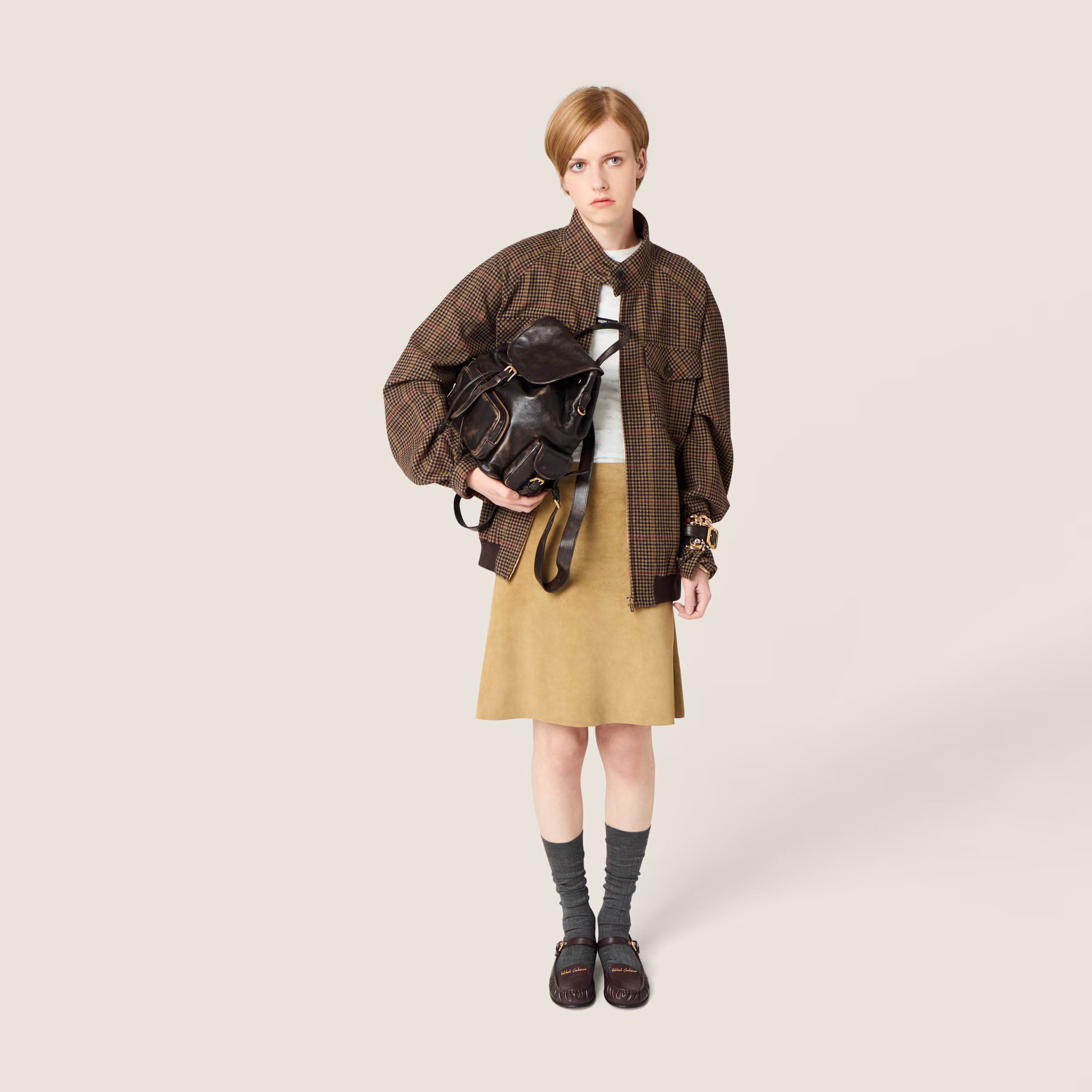 Leather loafers with strap