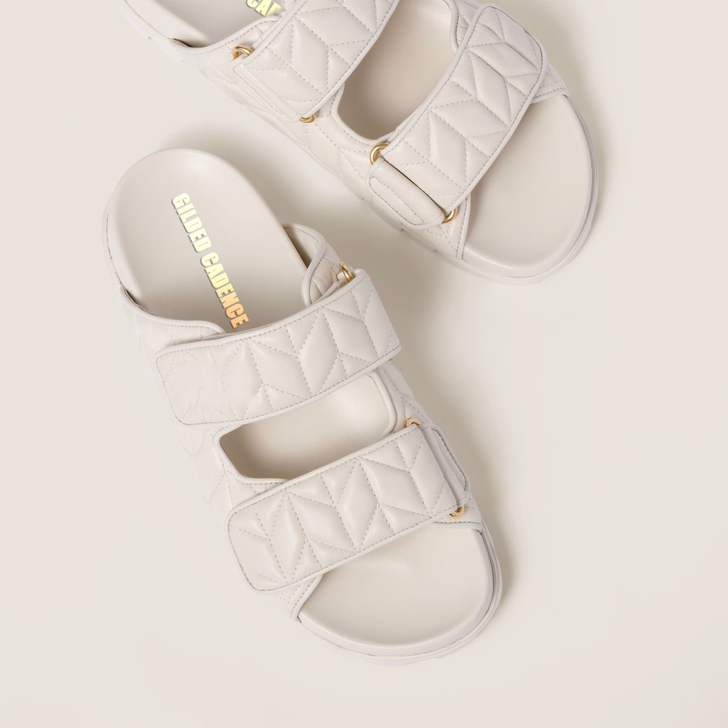 Matelassé nappa leather slides