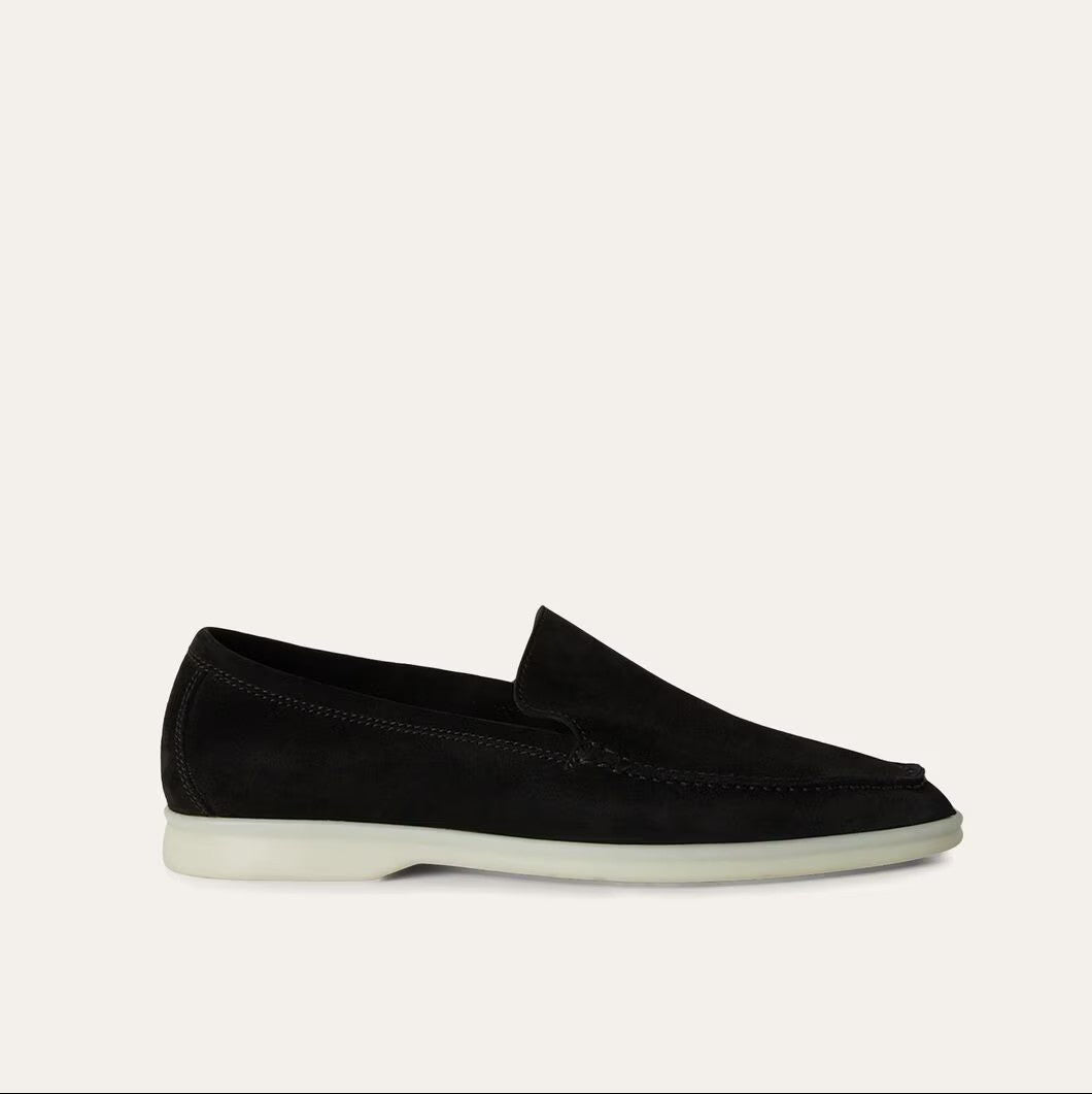 Women's Black Suede Summer Loafers