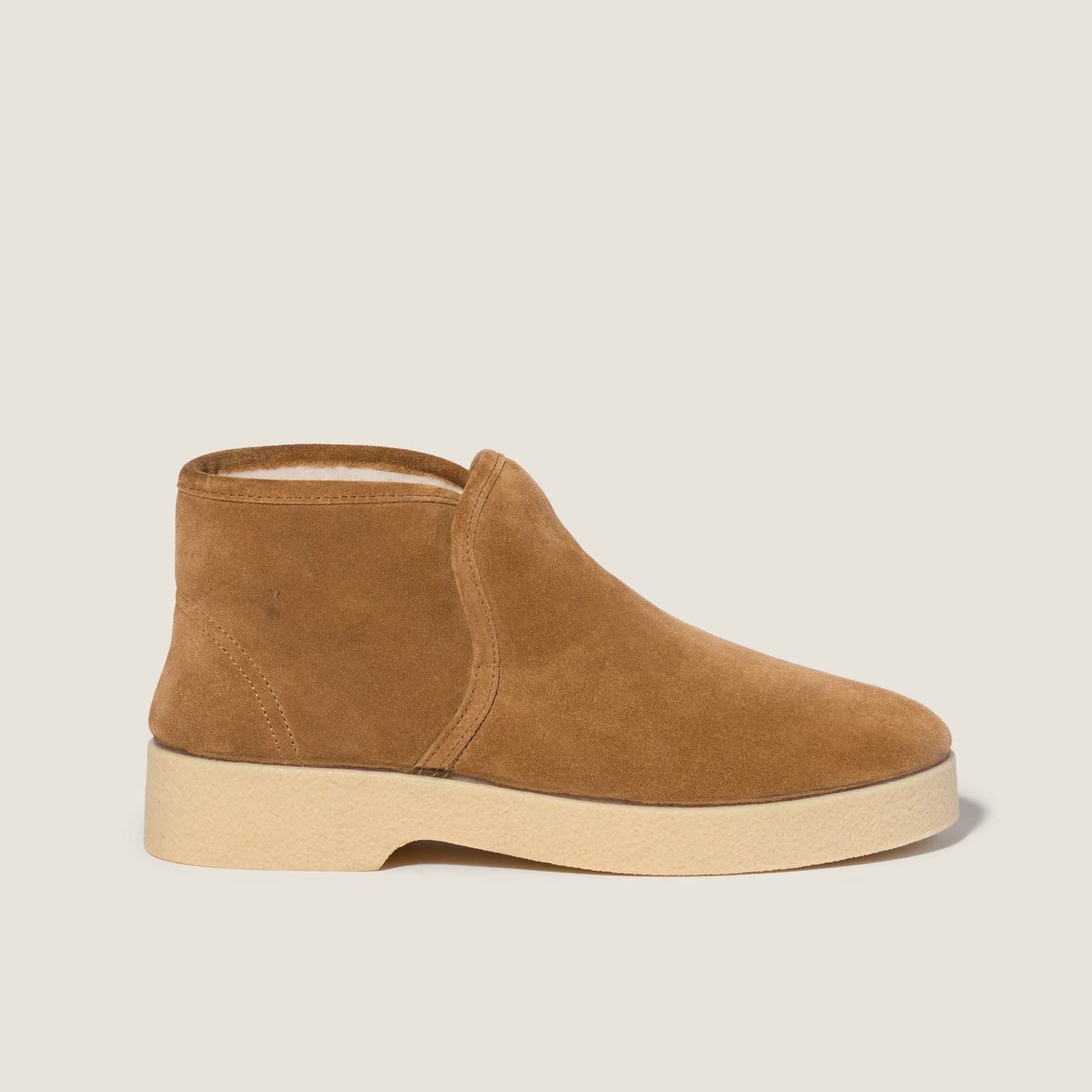 Bronze Metallic Shearling Mini Boots