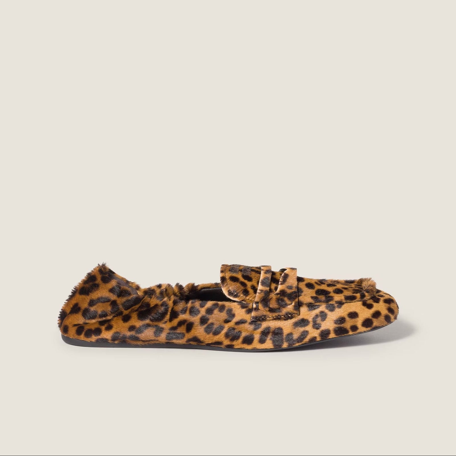 Ruched Printed Leather Loafers - Snake