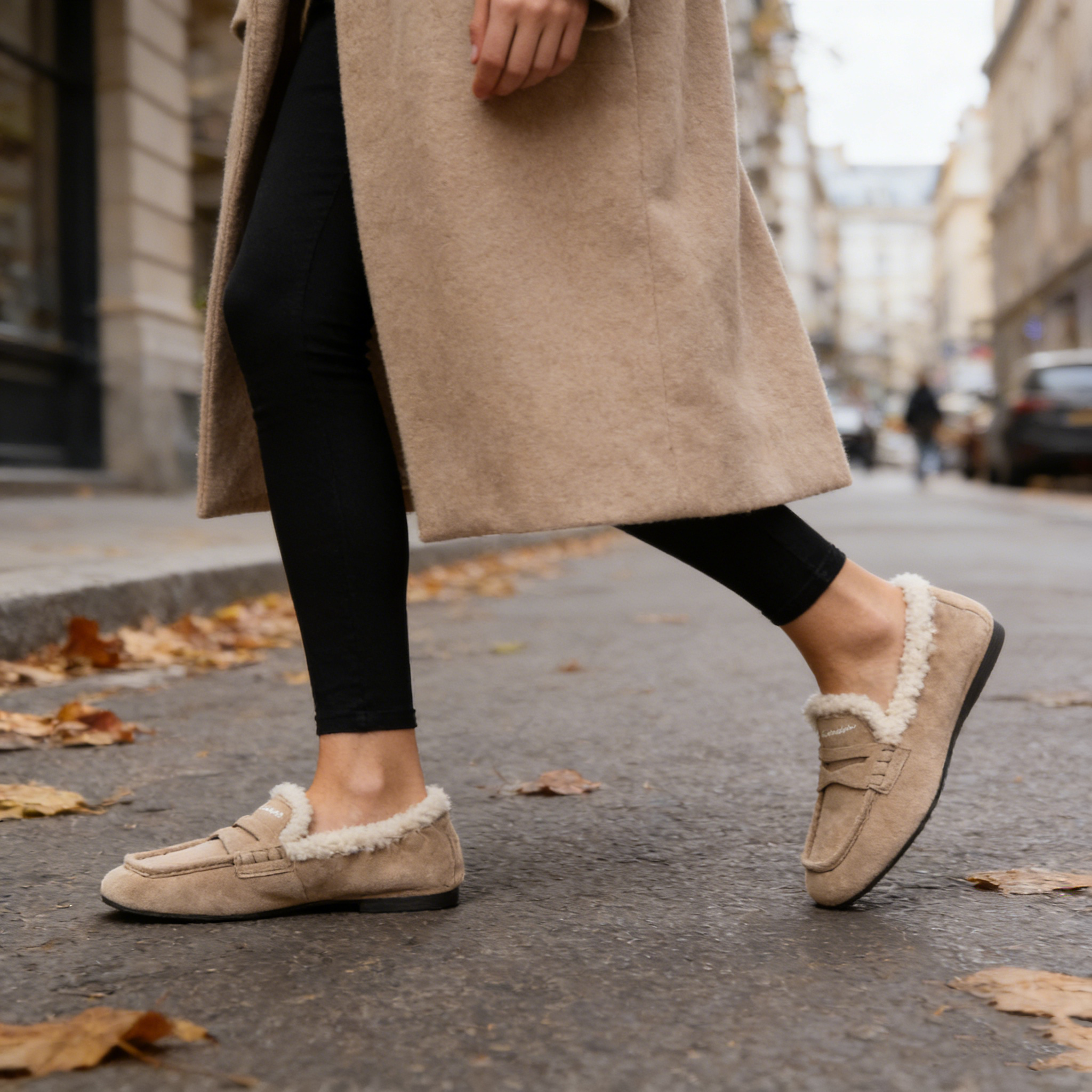 Ruches suede loafers