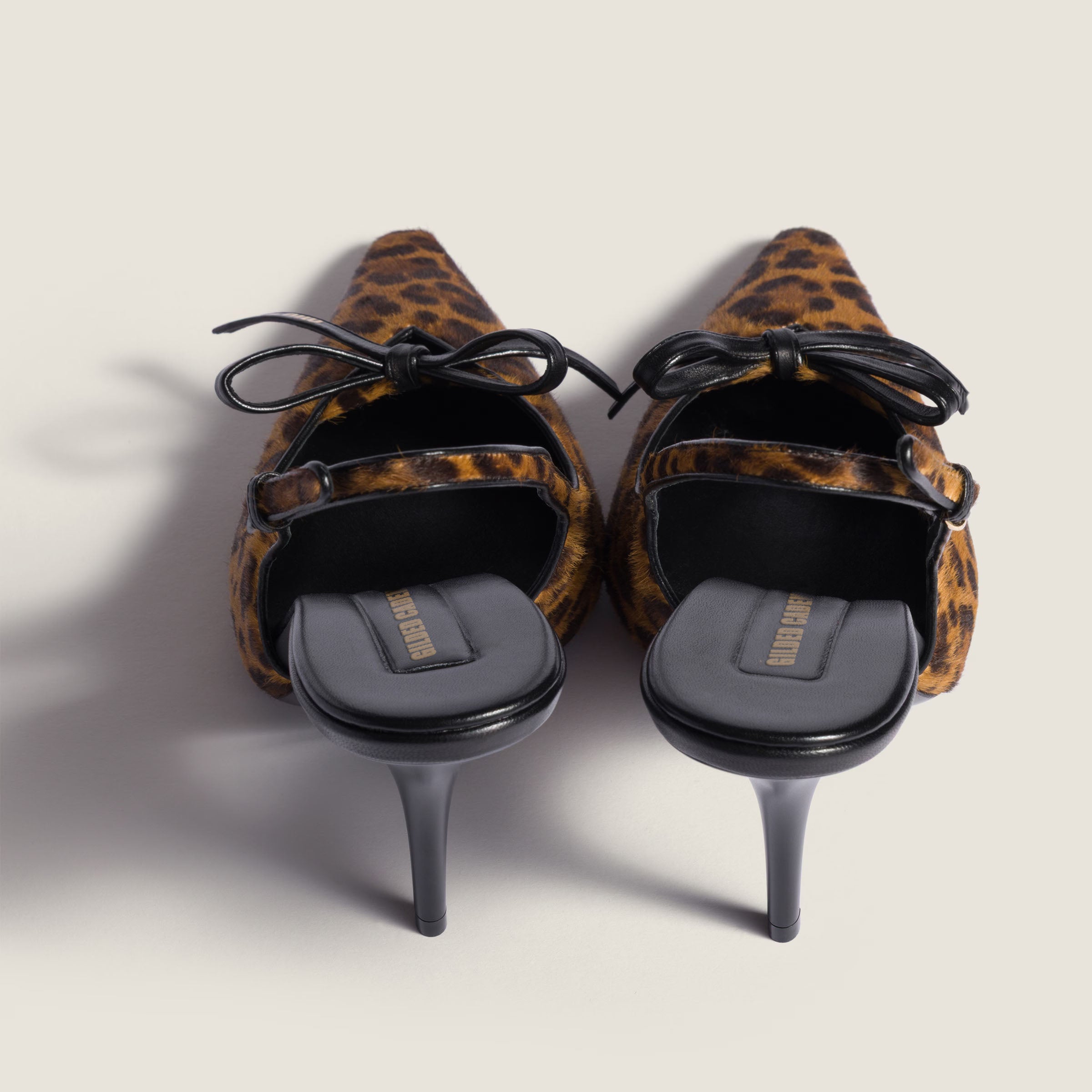 Leopard Pony Hair Bow Slingback Pumps