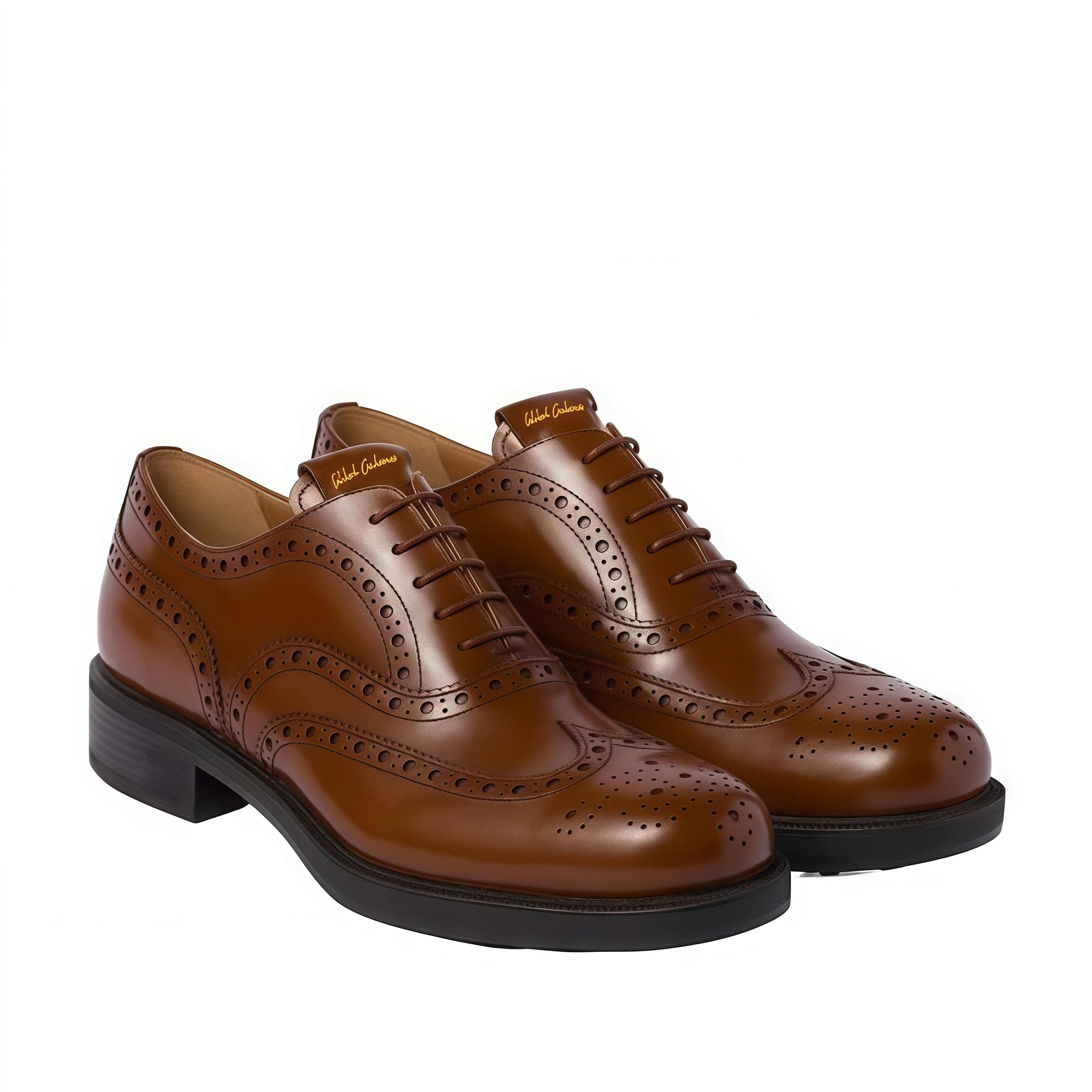 Tan Polished Leather Wingtip Brogues