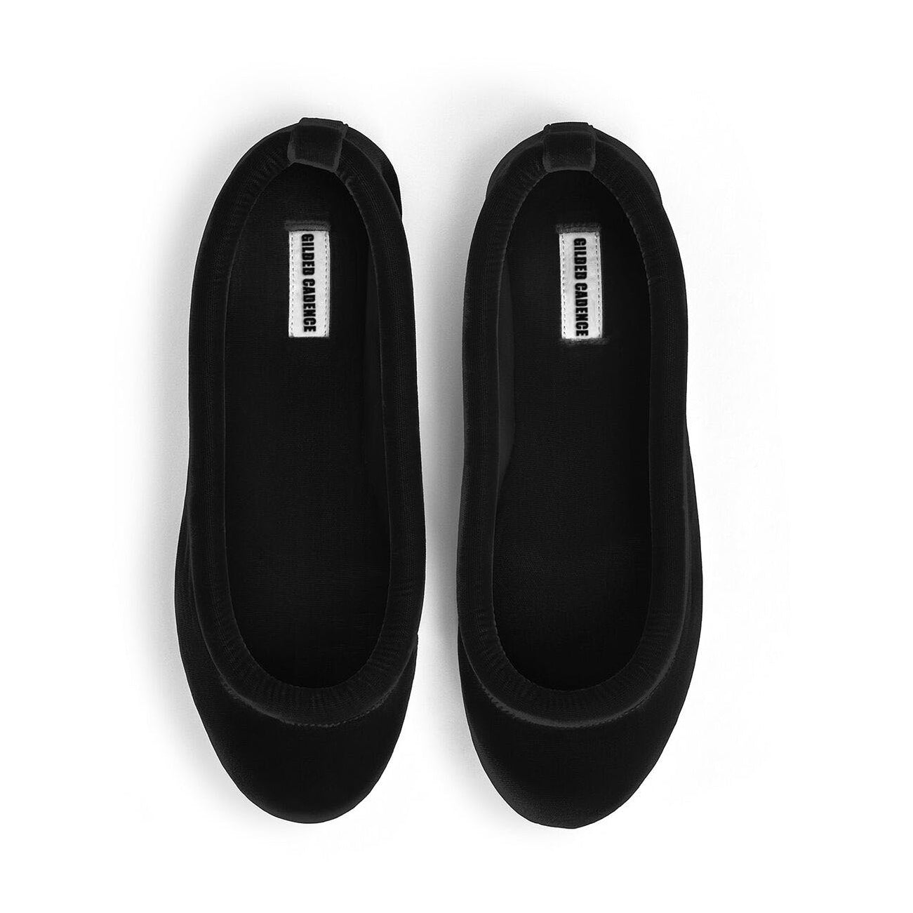 Black Velvet Square Toe Ballet Flats