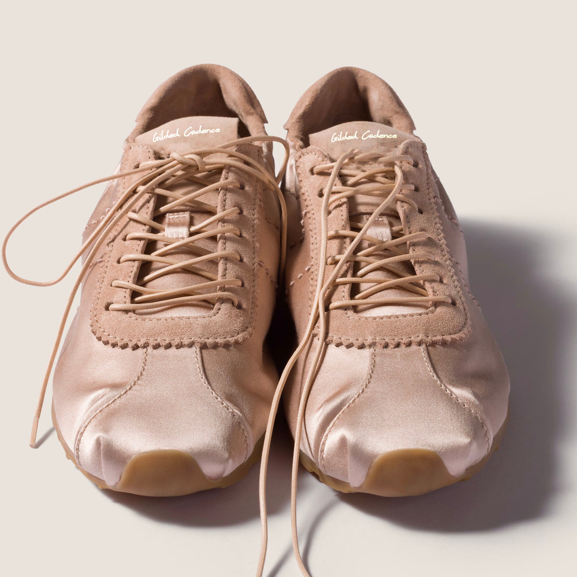 Plume satin sneakers