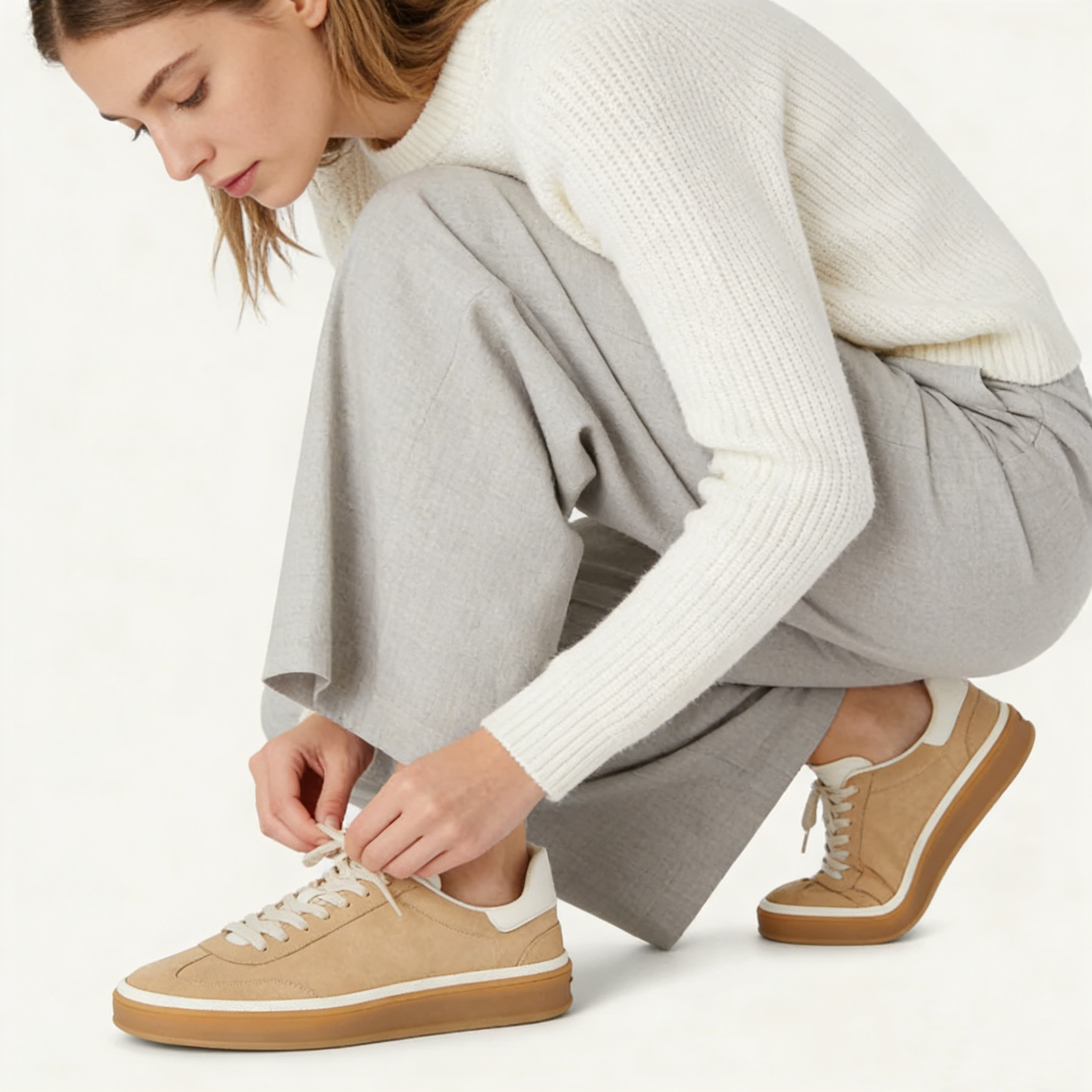 Suede Tennis Walk Sneakers - Windy Dunes