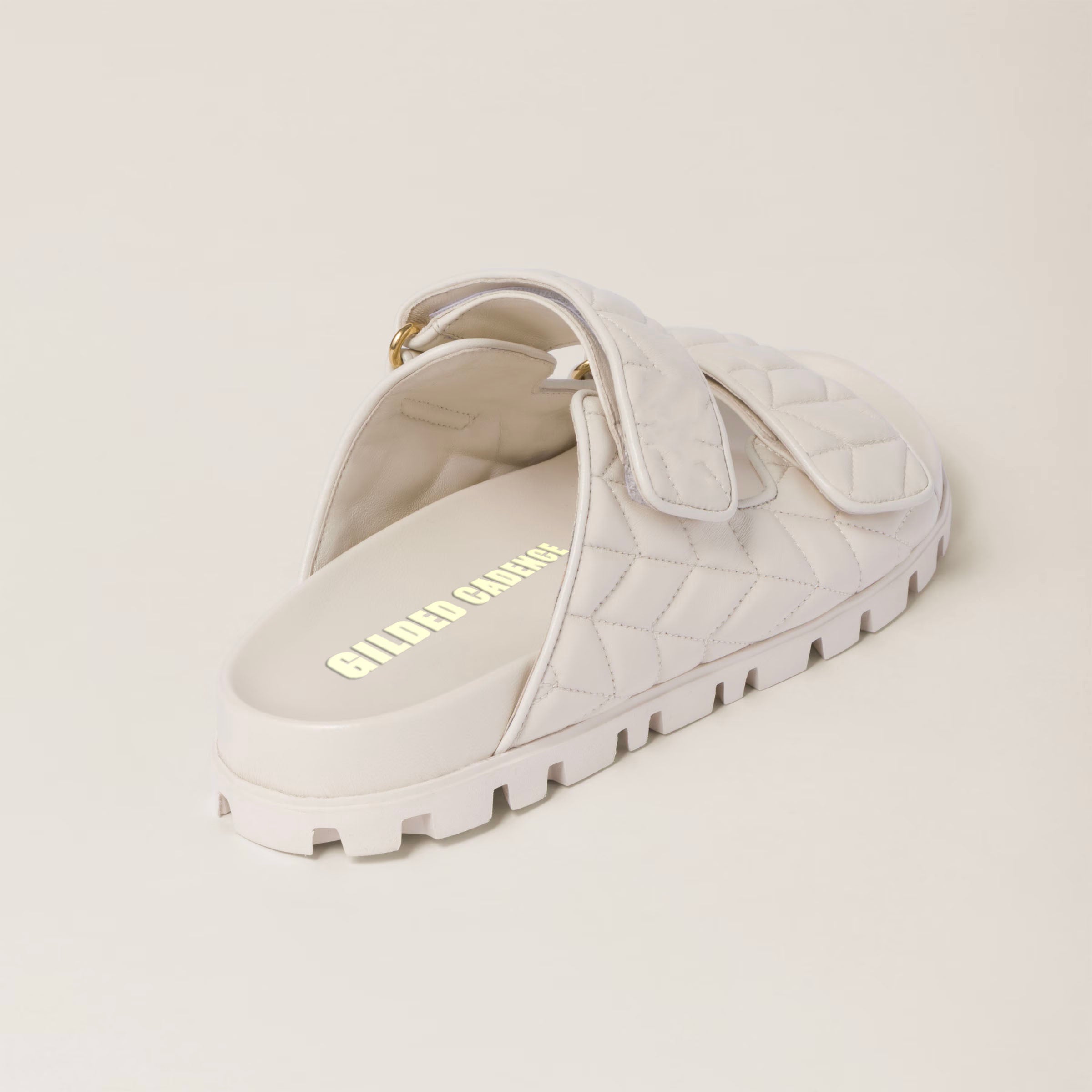 Matelassé nappa leather slides