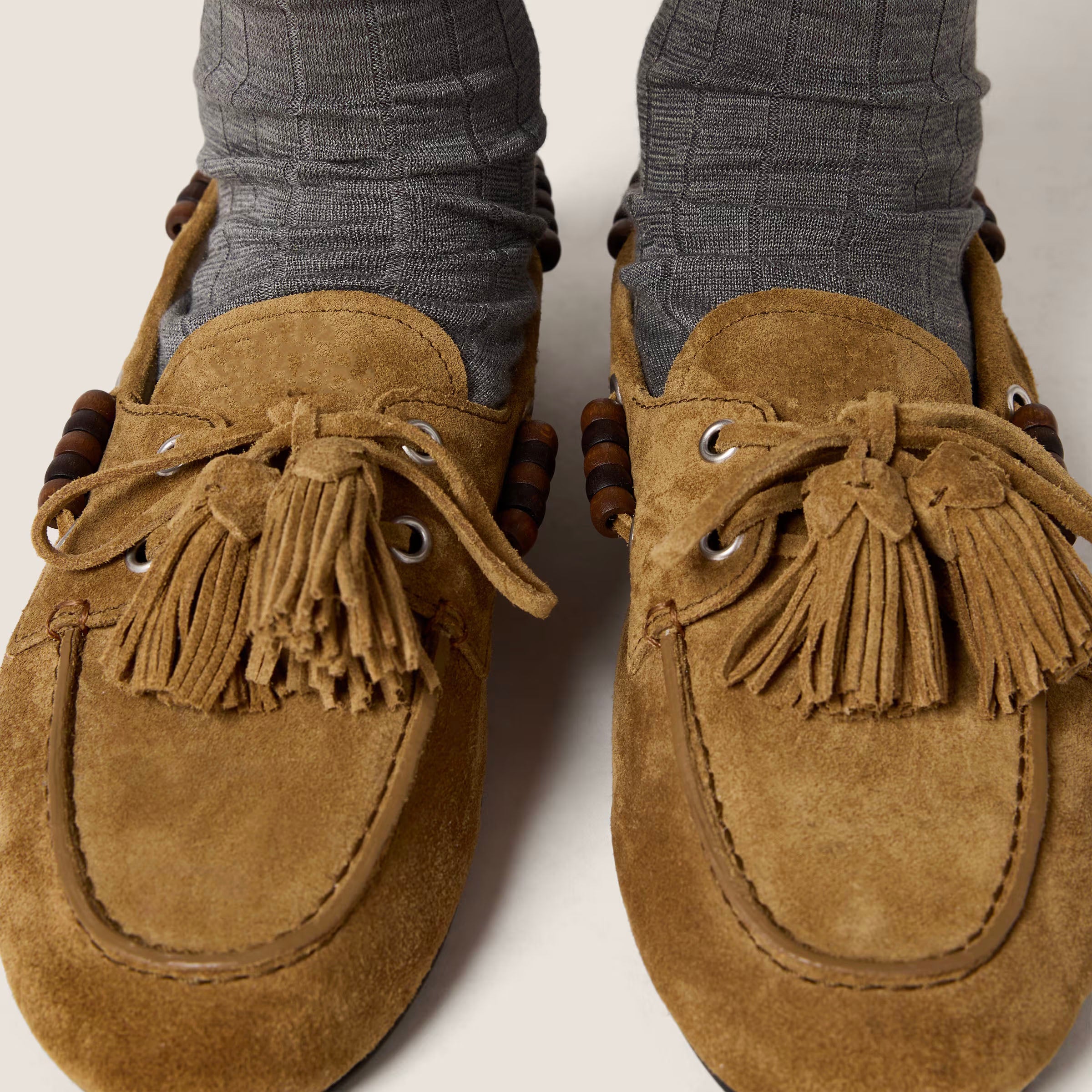 Suede tassel loafers
