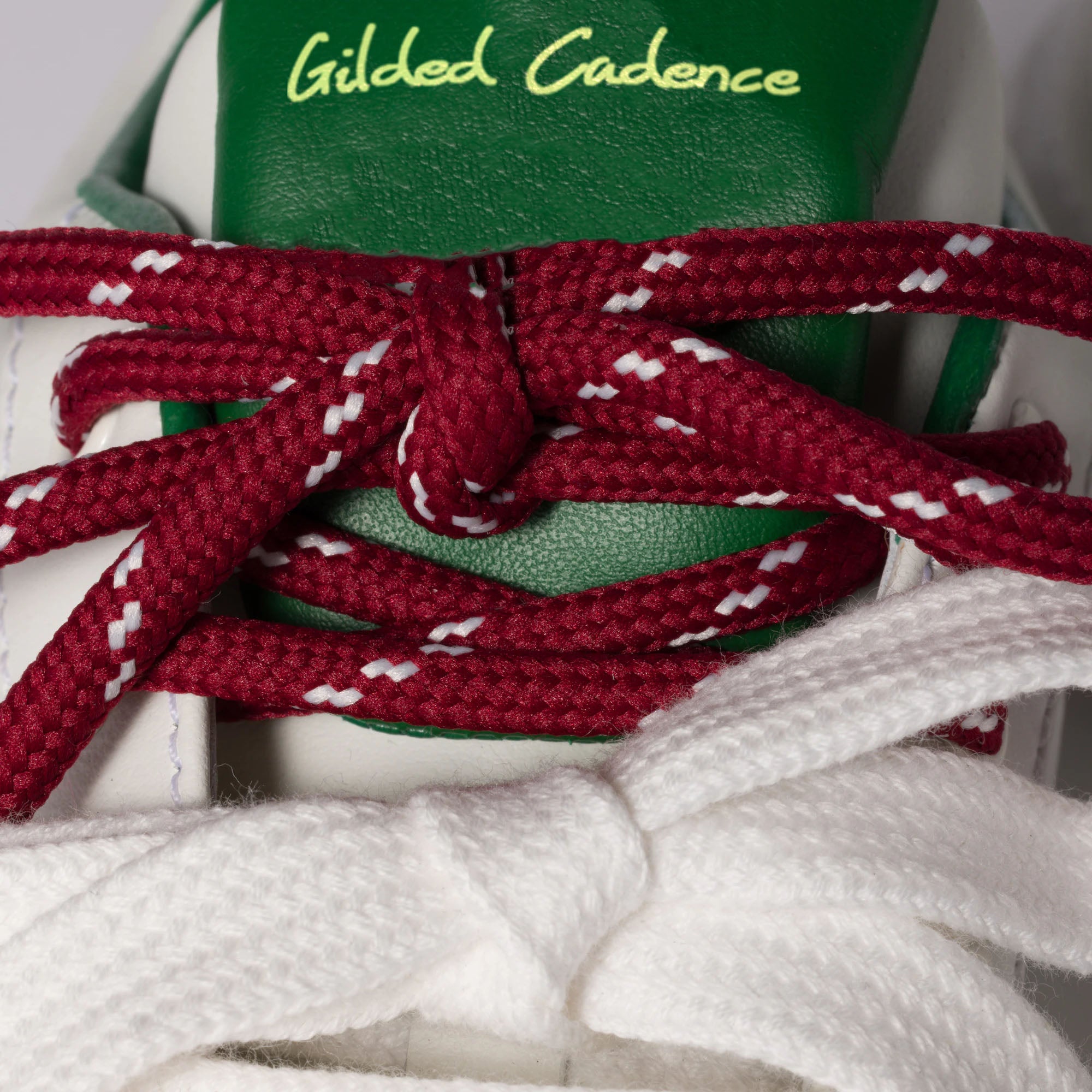 Women's White and Green Leather Sneakers