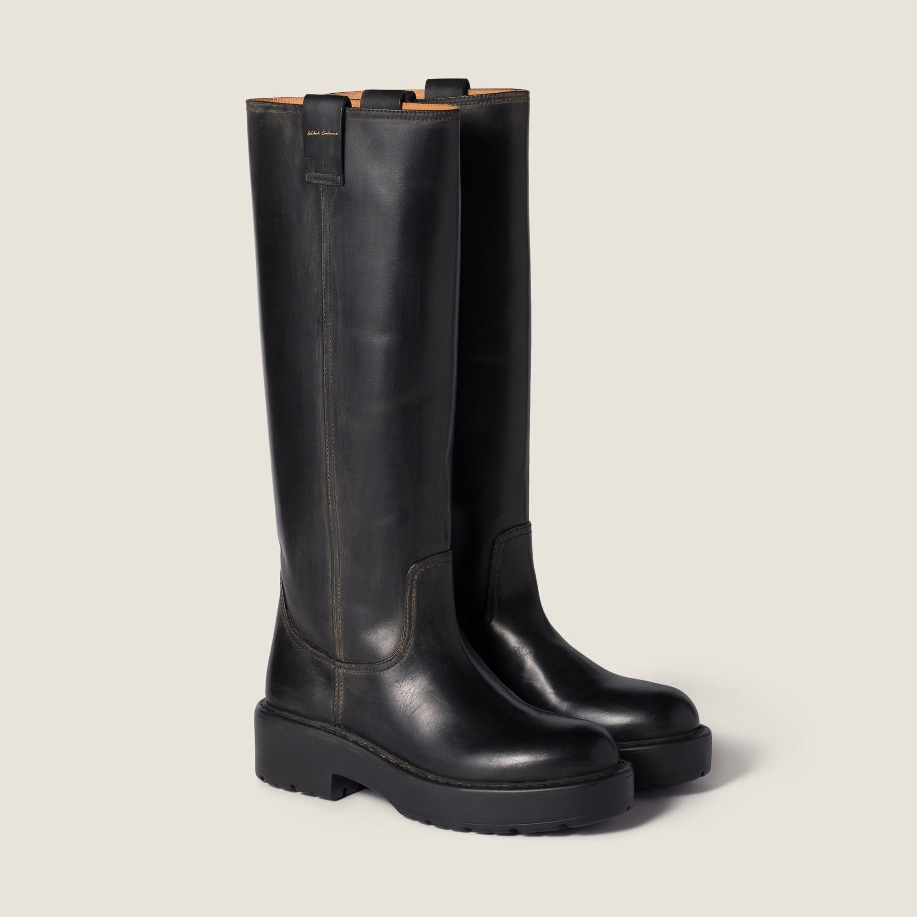 The Vintage Calfskin Knee-High Boot (55mm) - Black