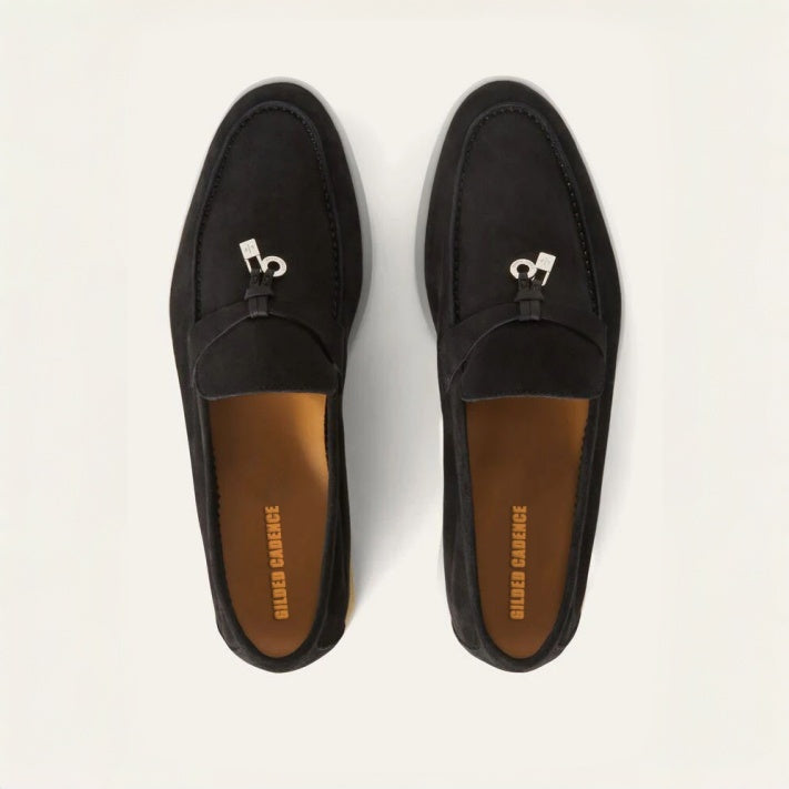 Women's Black Suede Summer Loafers
